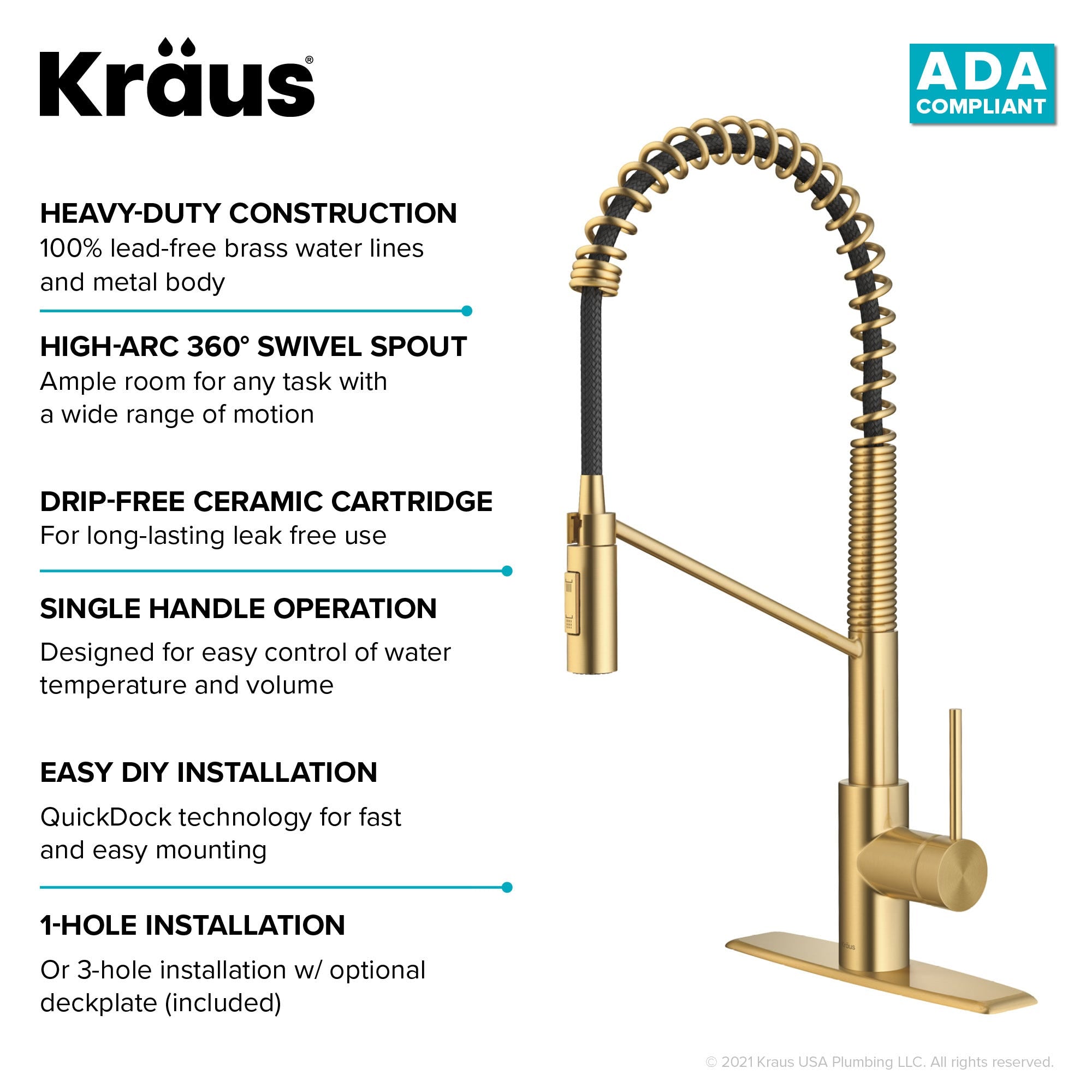 Brushed Brass / Pull Down / Yes