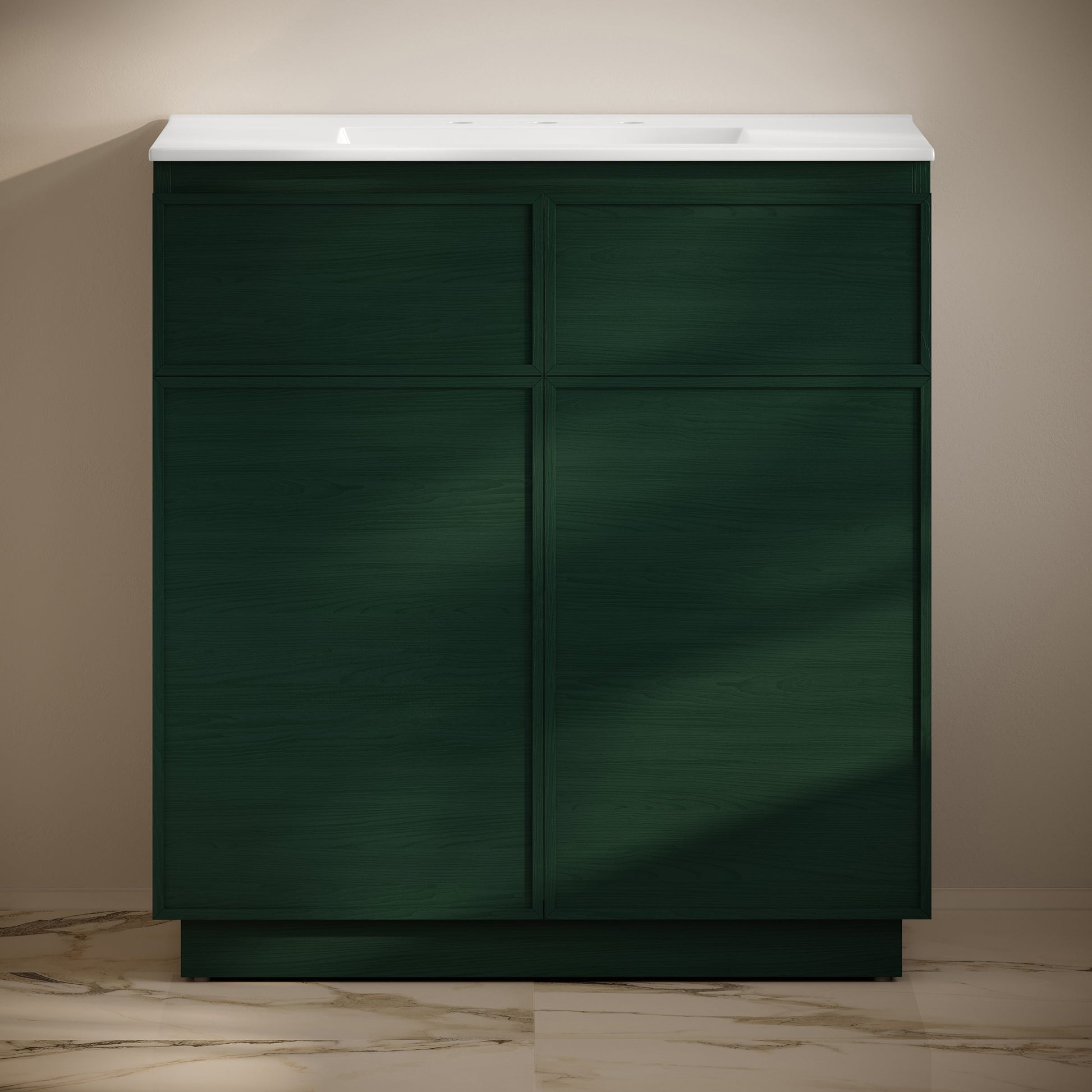 Green Oak / White / 3-Hole
