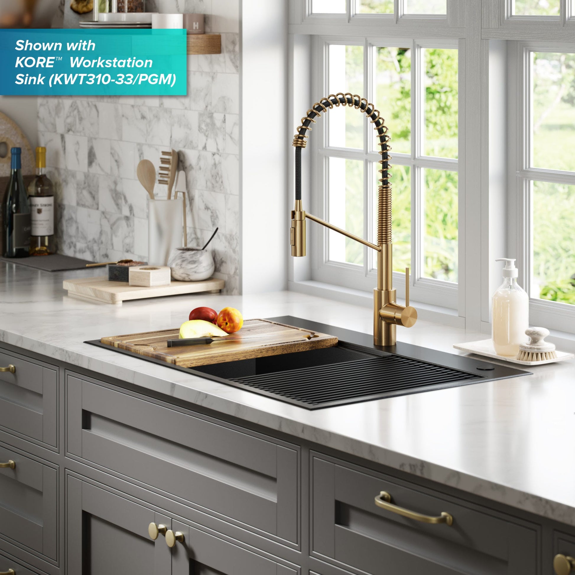 Brushed Brass / Pull Down / Yes