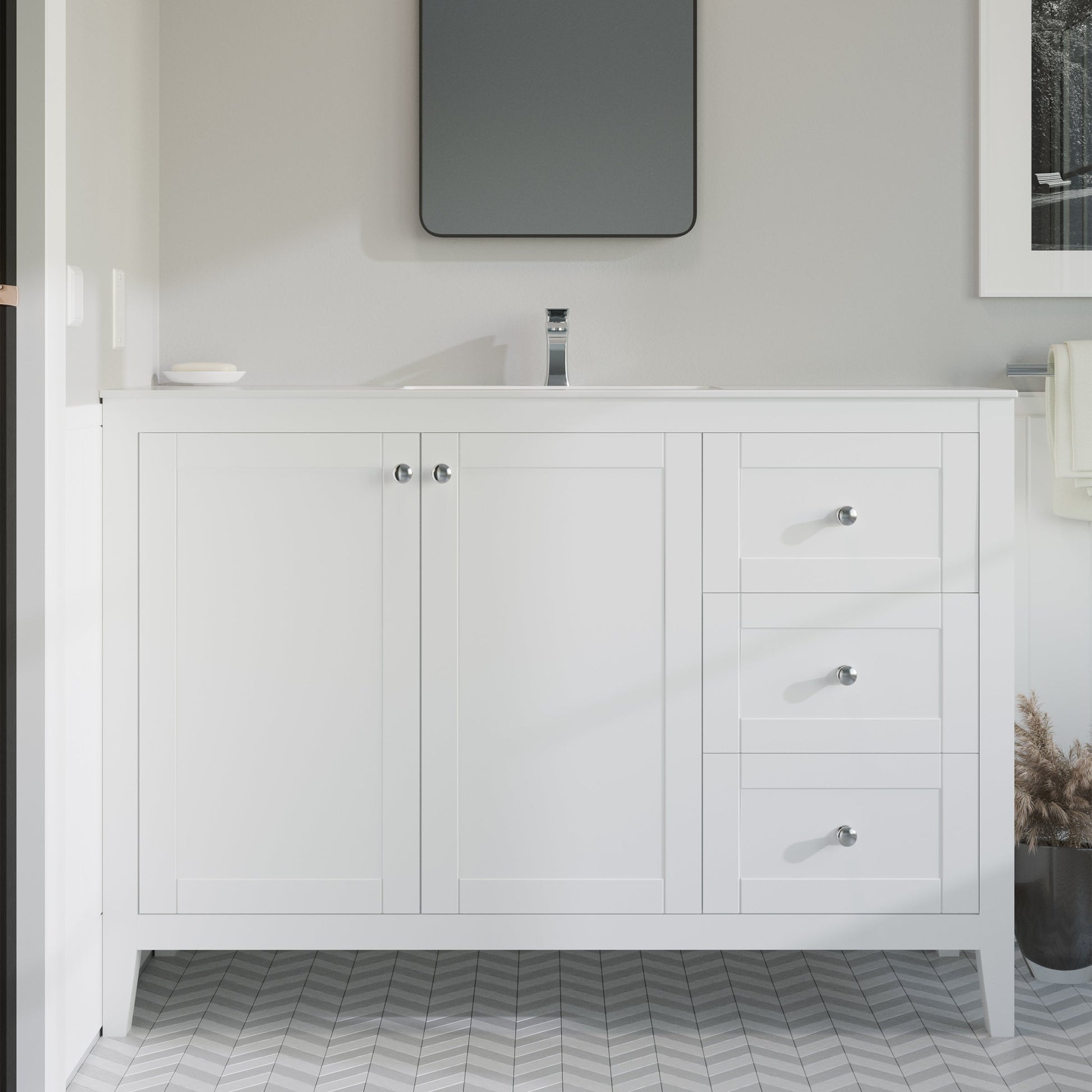 Glossy White / 1-Hole / Center
