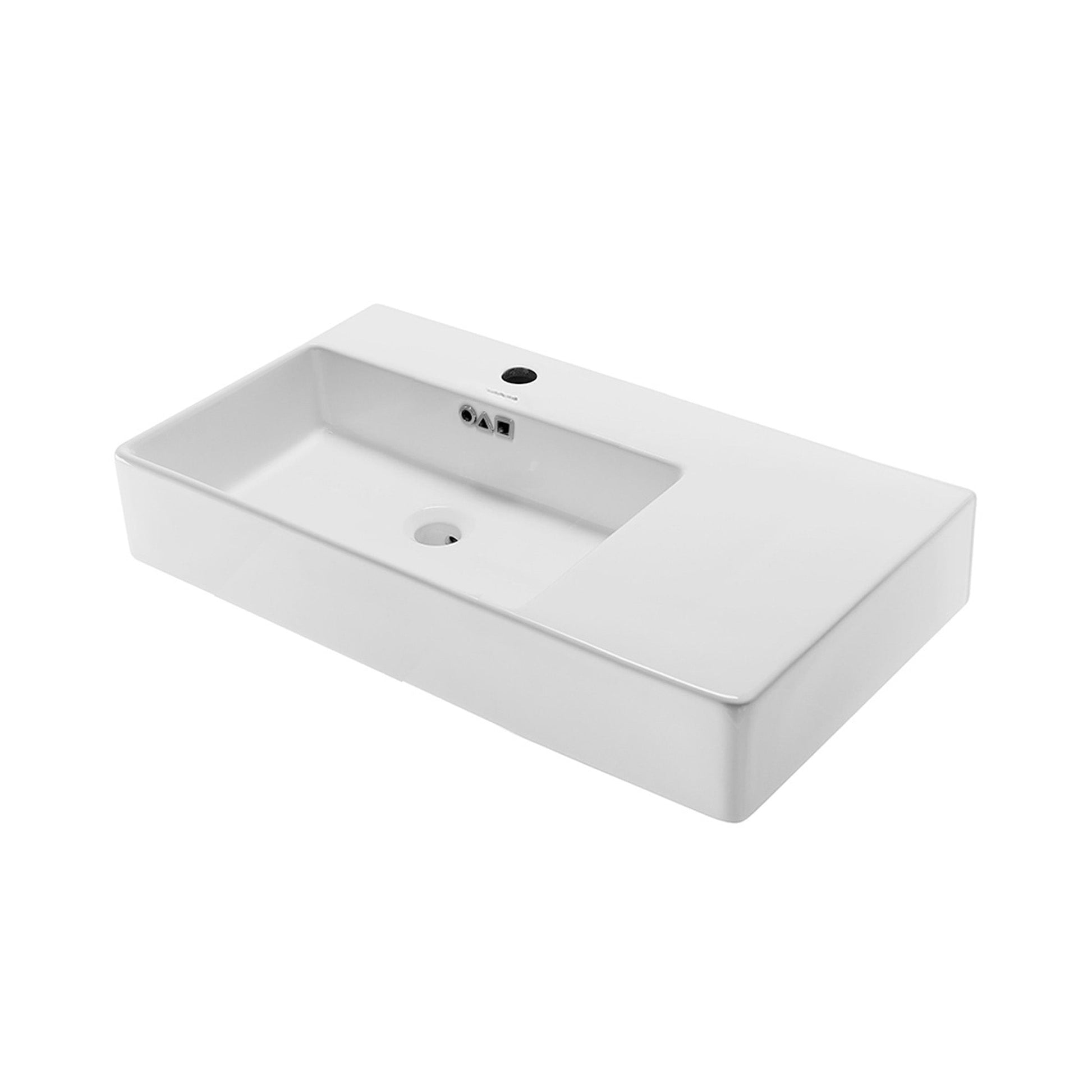 Glossy White / 1 Faucet Hole - Left