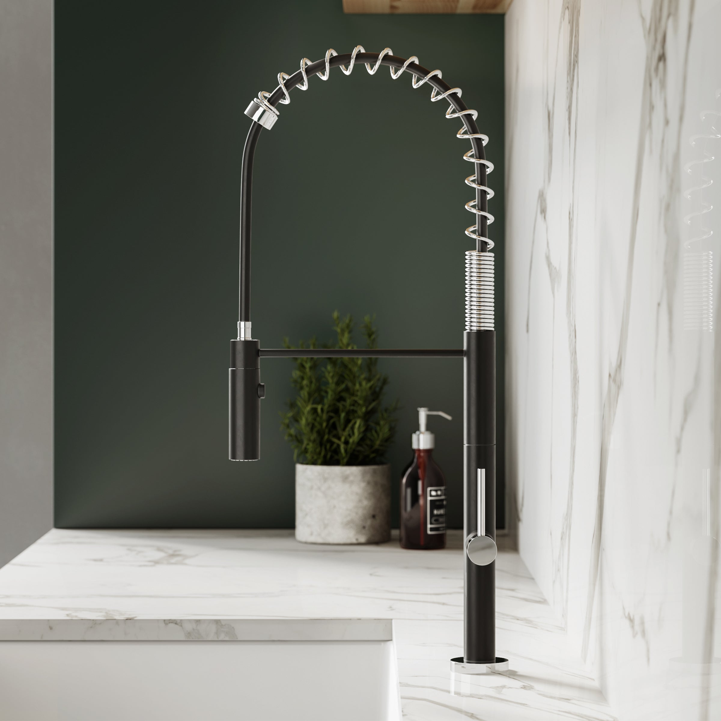Brushed Nickel and Black