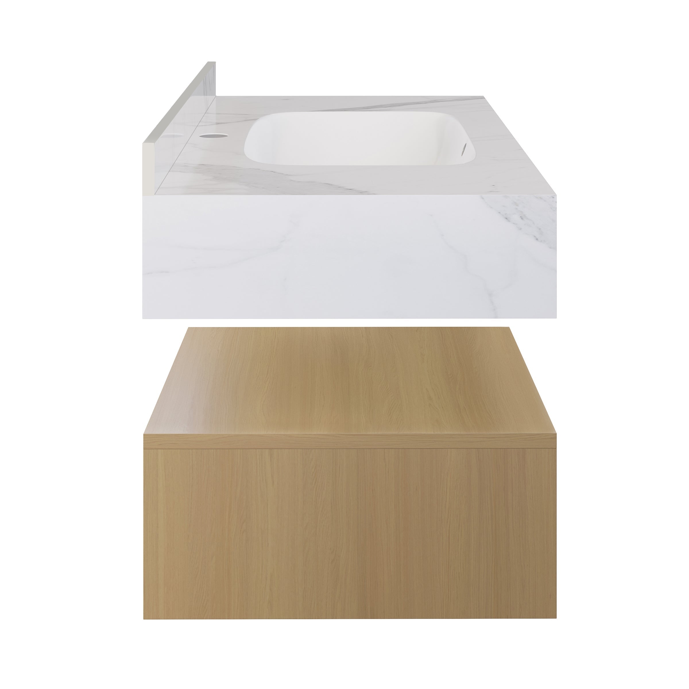 Natural Oak / White Marble