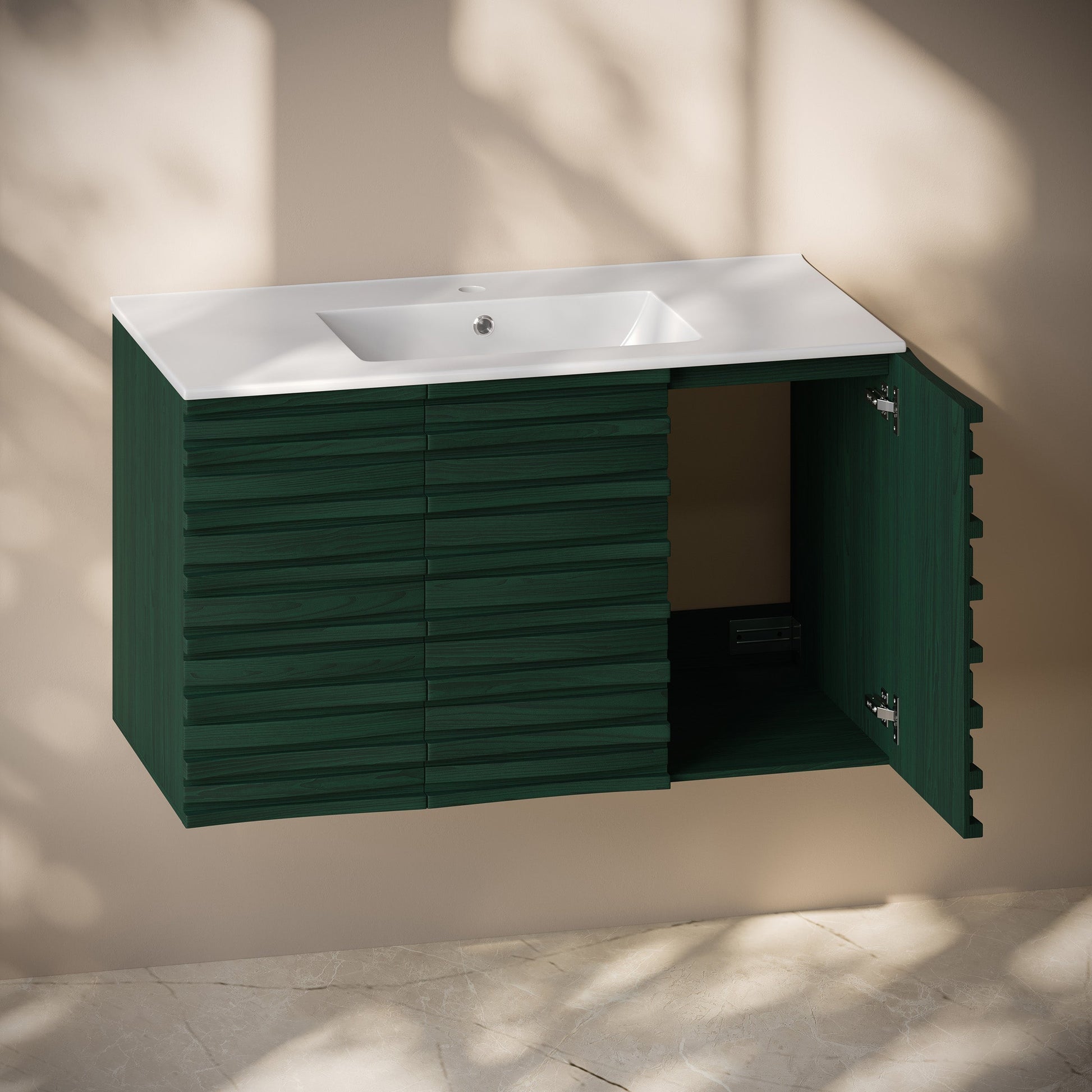 Green Oak / White / 1-Hole