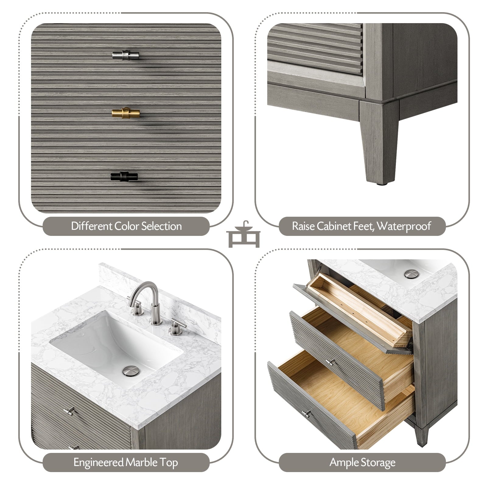 Linear Driftwood Gray / Matte Black