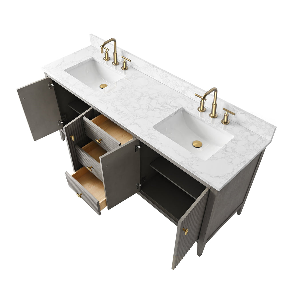 Linear Driftwood Gray / Golden Brushed