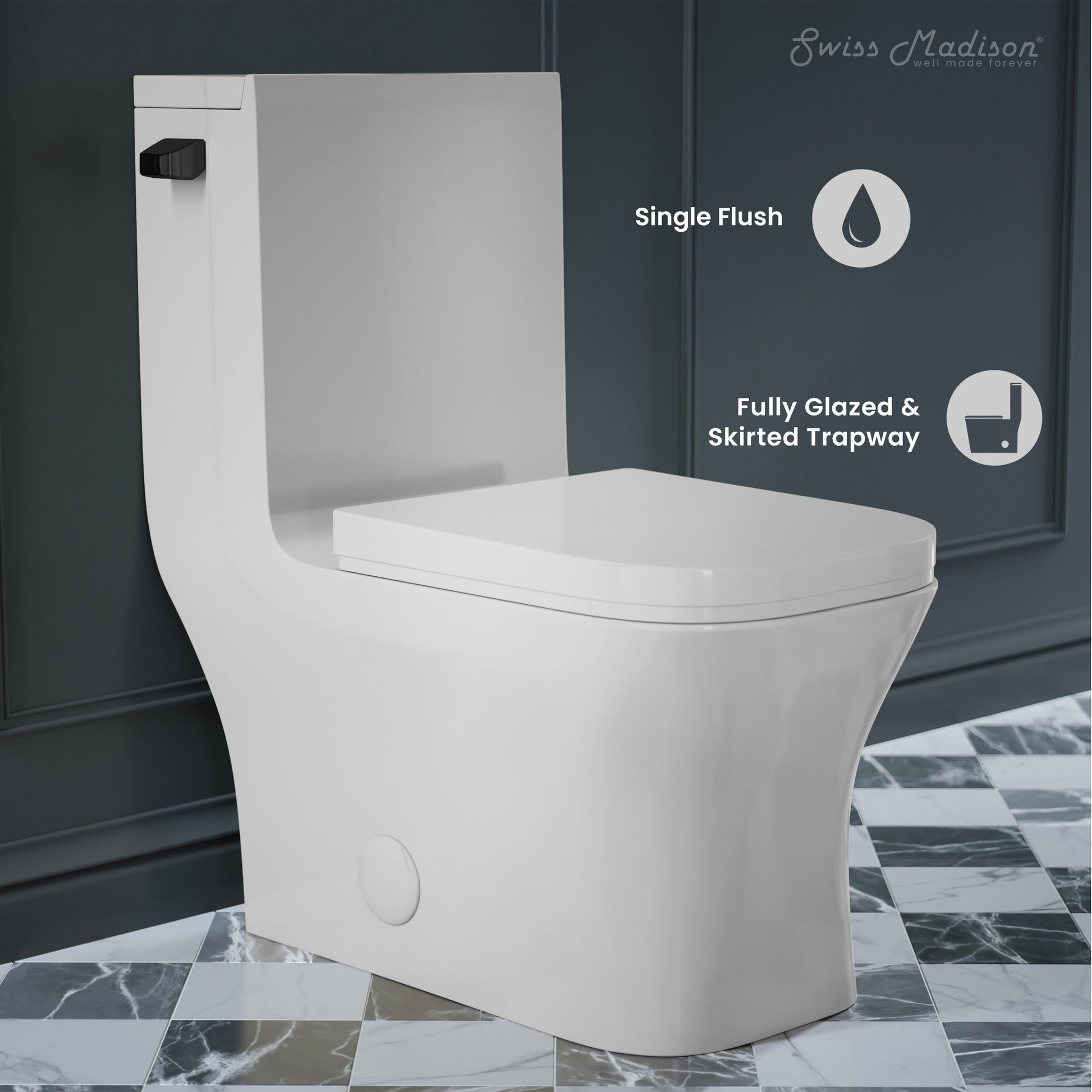 Glossy White / Single - Left / Black
