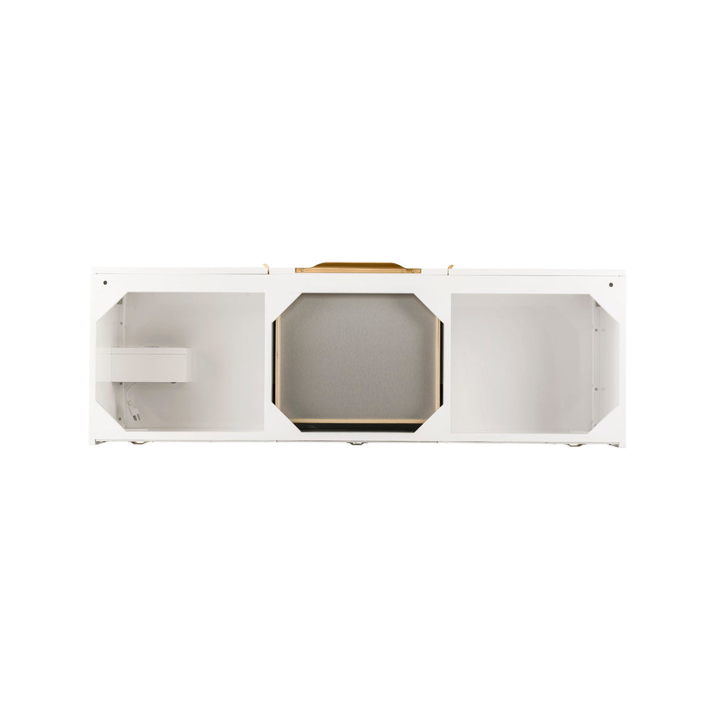 Glossy White / Radiant Gold - 1 Faucet Hole