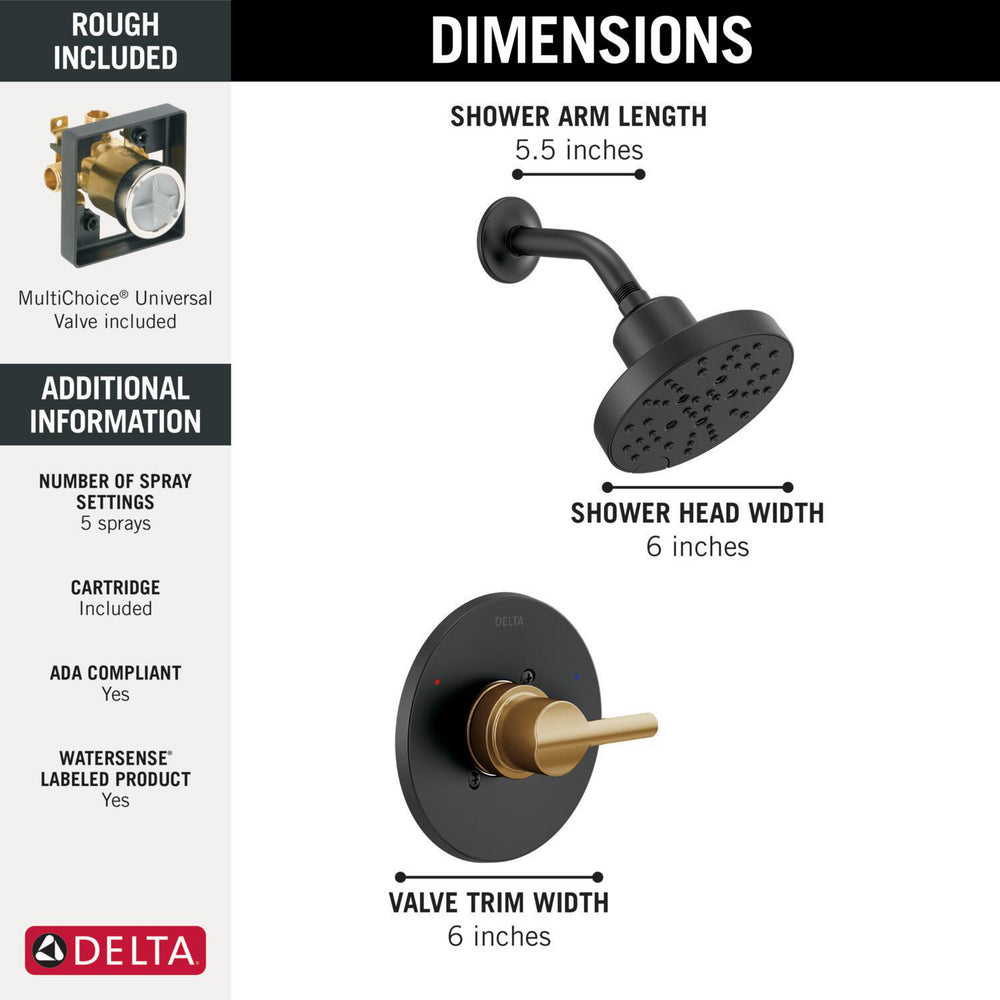 Matte Black / Champagne Bronze