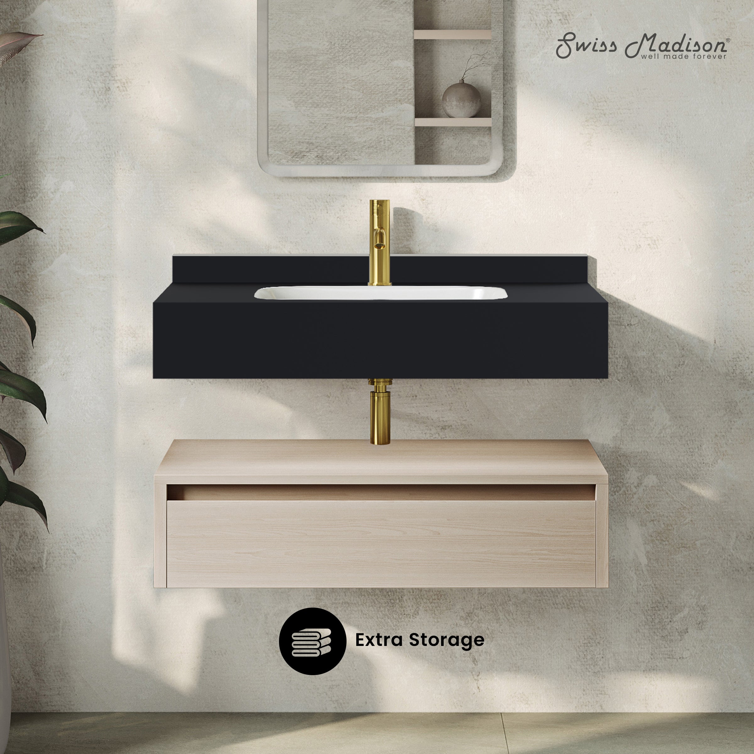 White Oak / Black Marquina