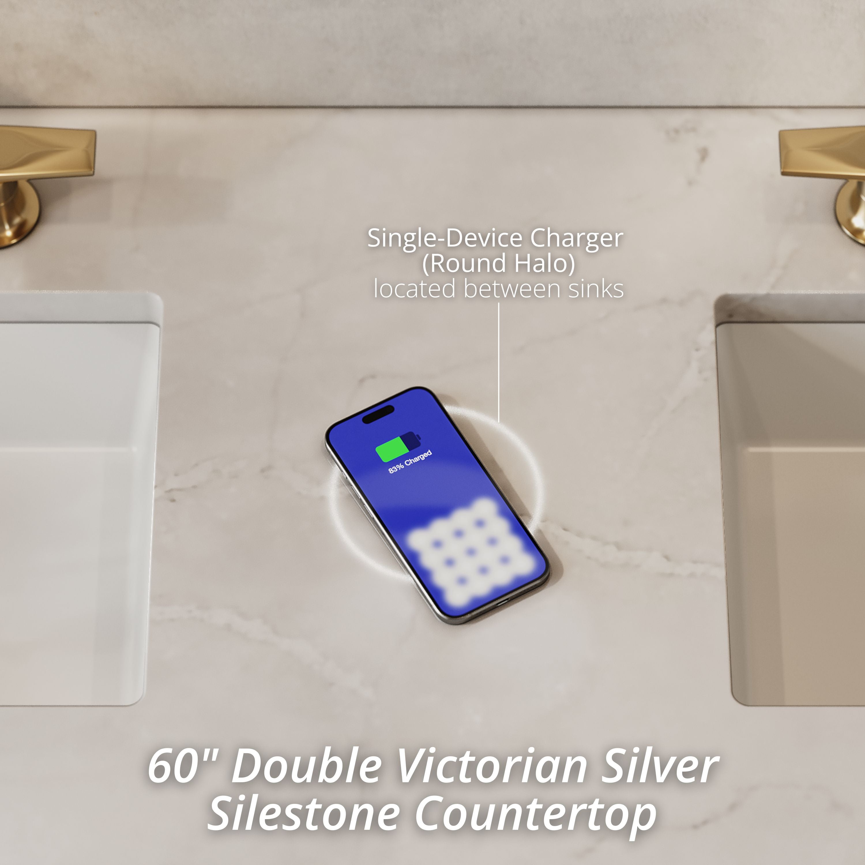 Whitewashed Walnut / Victorian Silver - 3 Faucet Holes