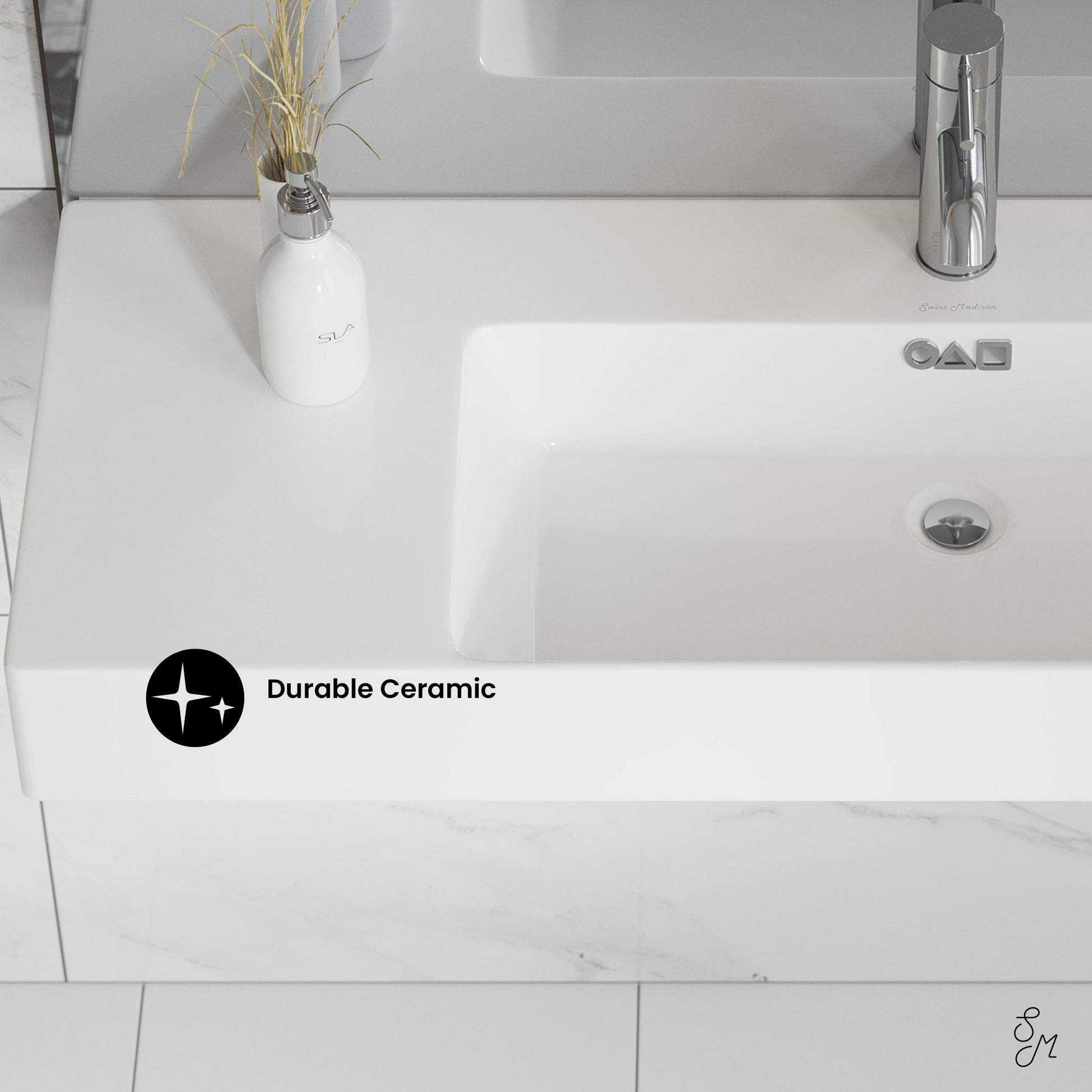 Glossy White / 1 Faucet Hole - Right