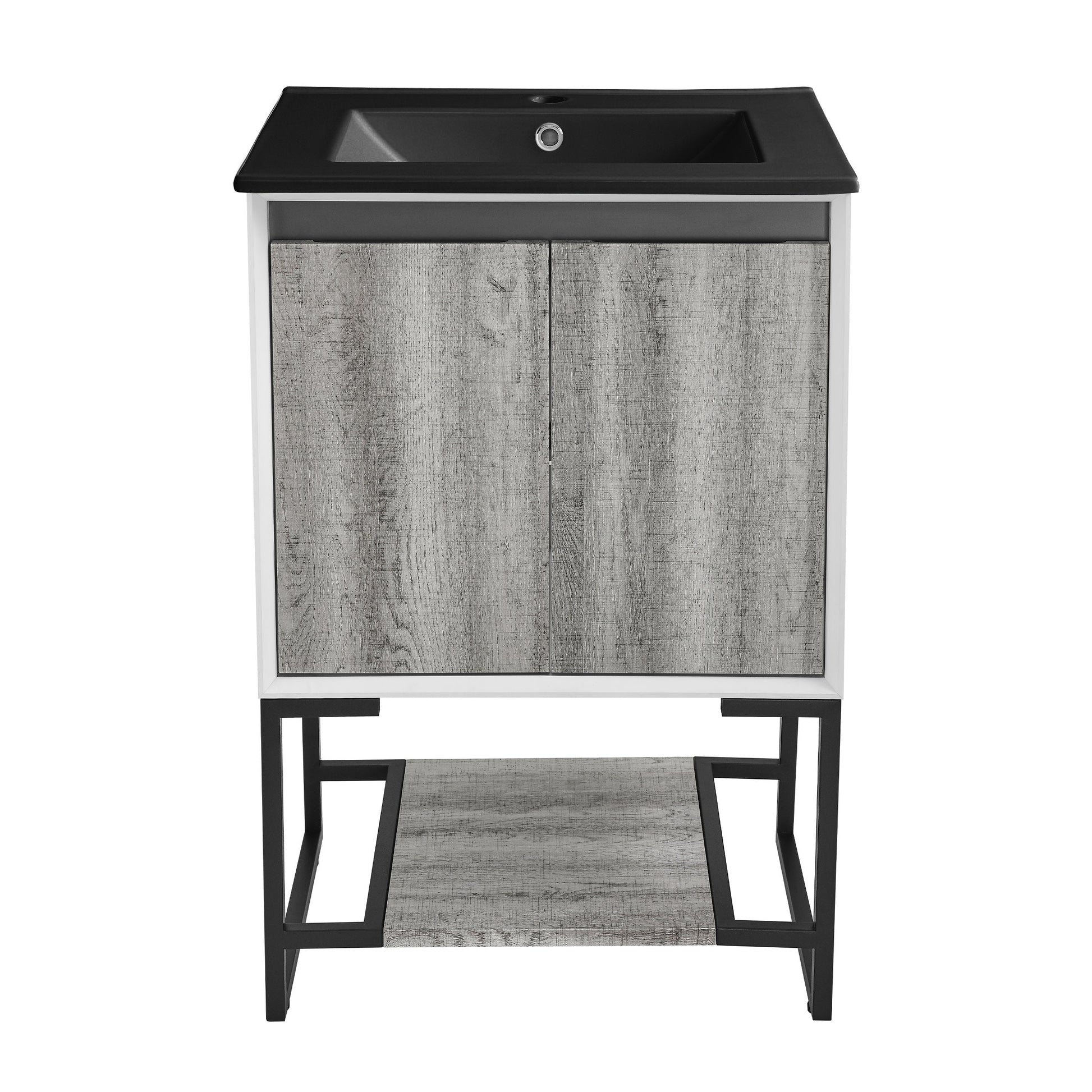 Gray Oak / Matte Black / 1-Hole
