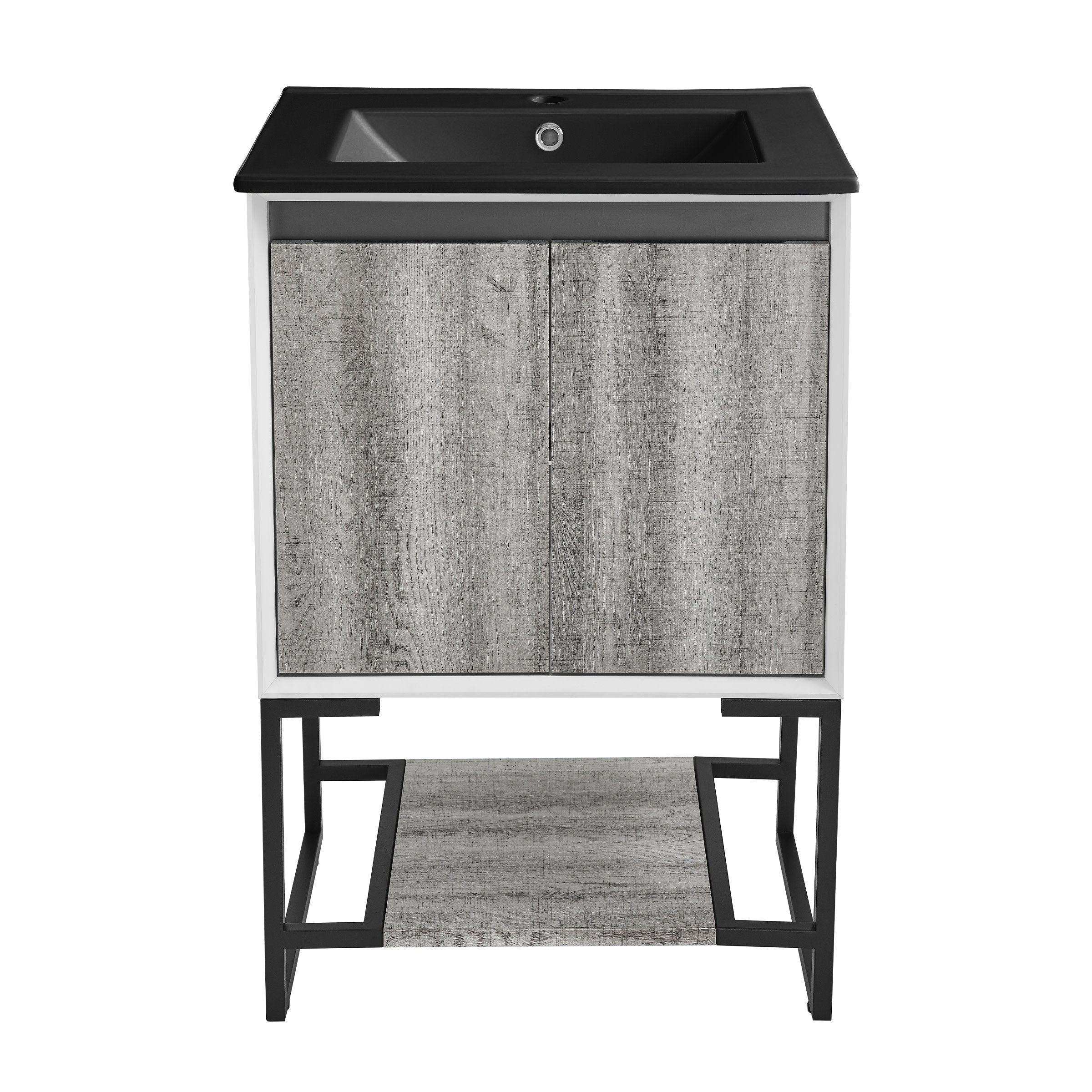 Gray Oak / Matte Black / 1-Hole
