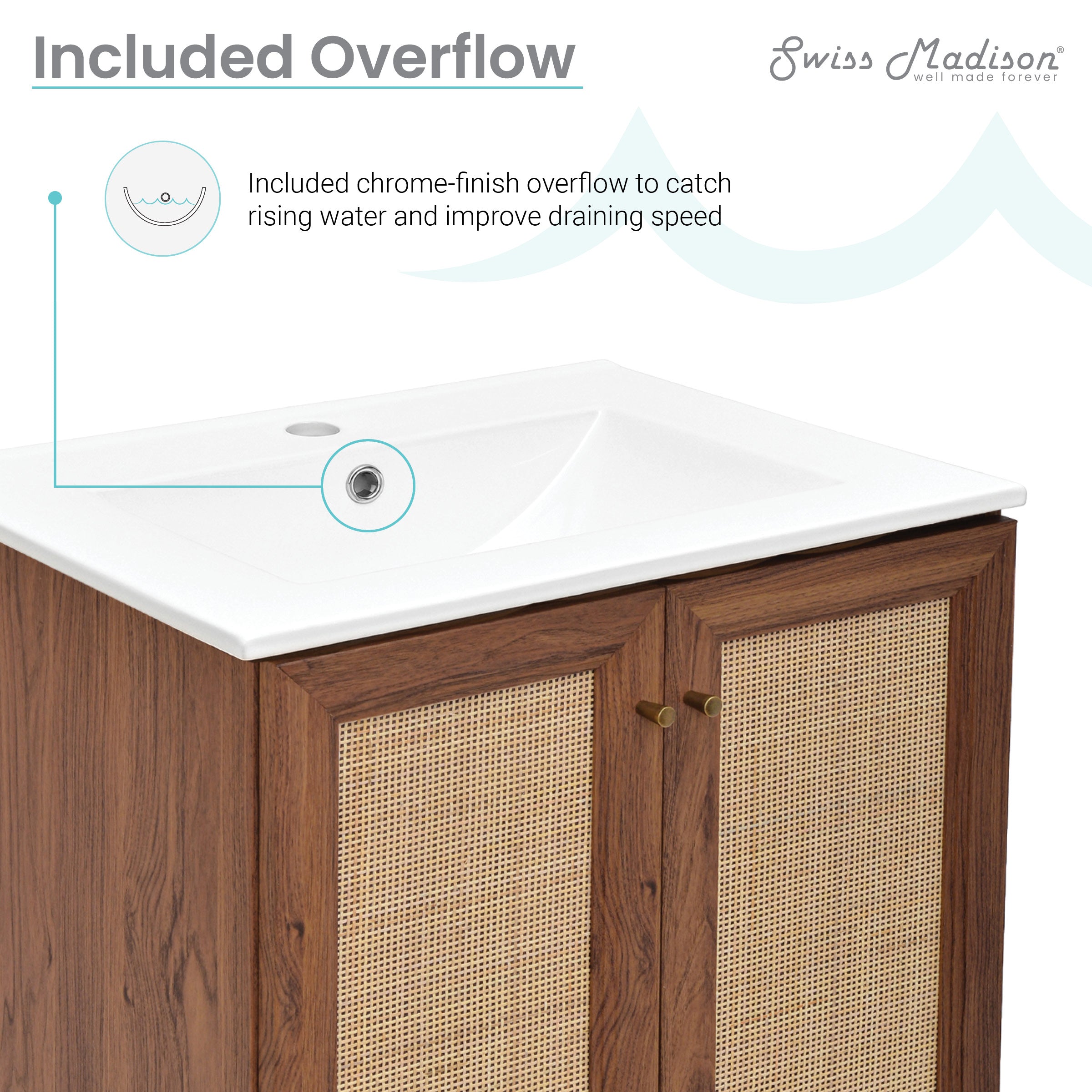 Brown Oak / White / 1-Hole