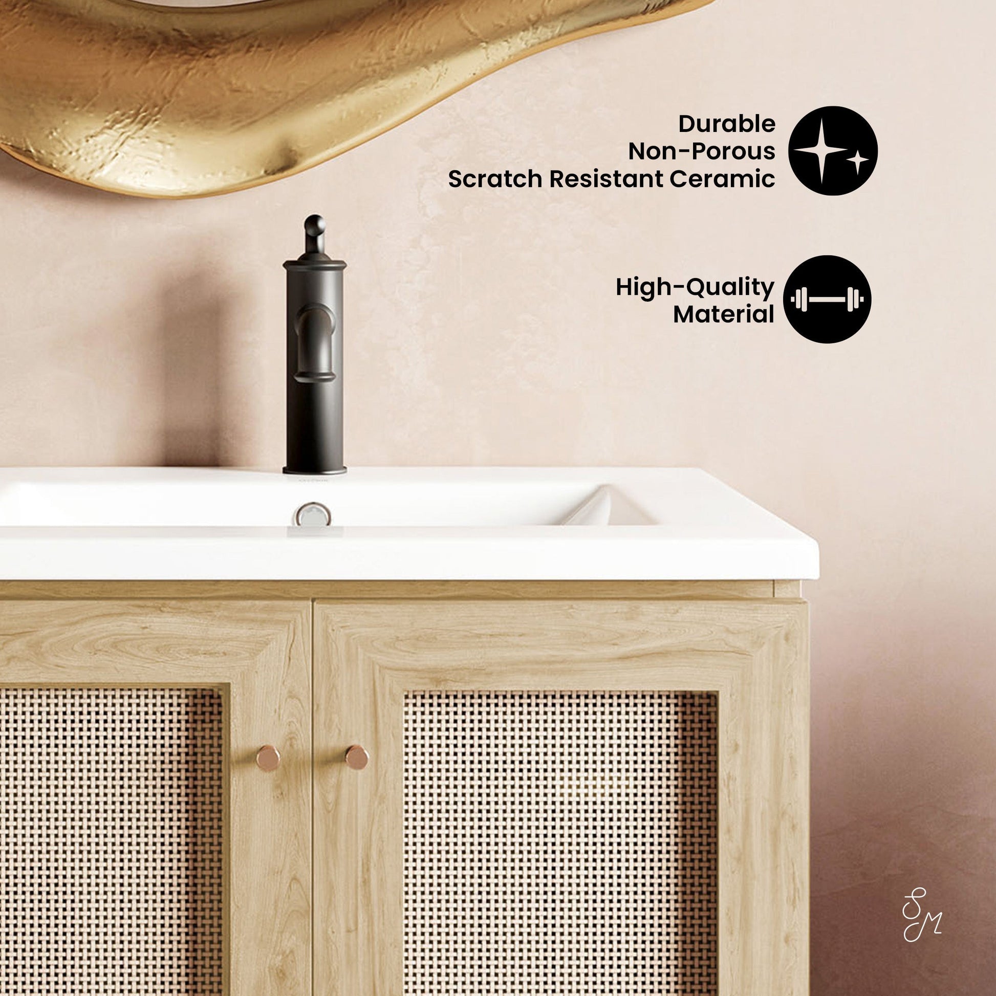 Natural Oak / White / 1-Hole