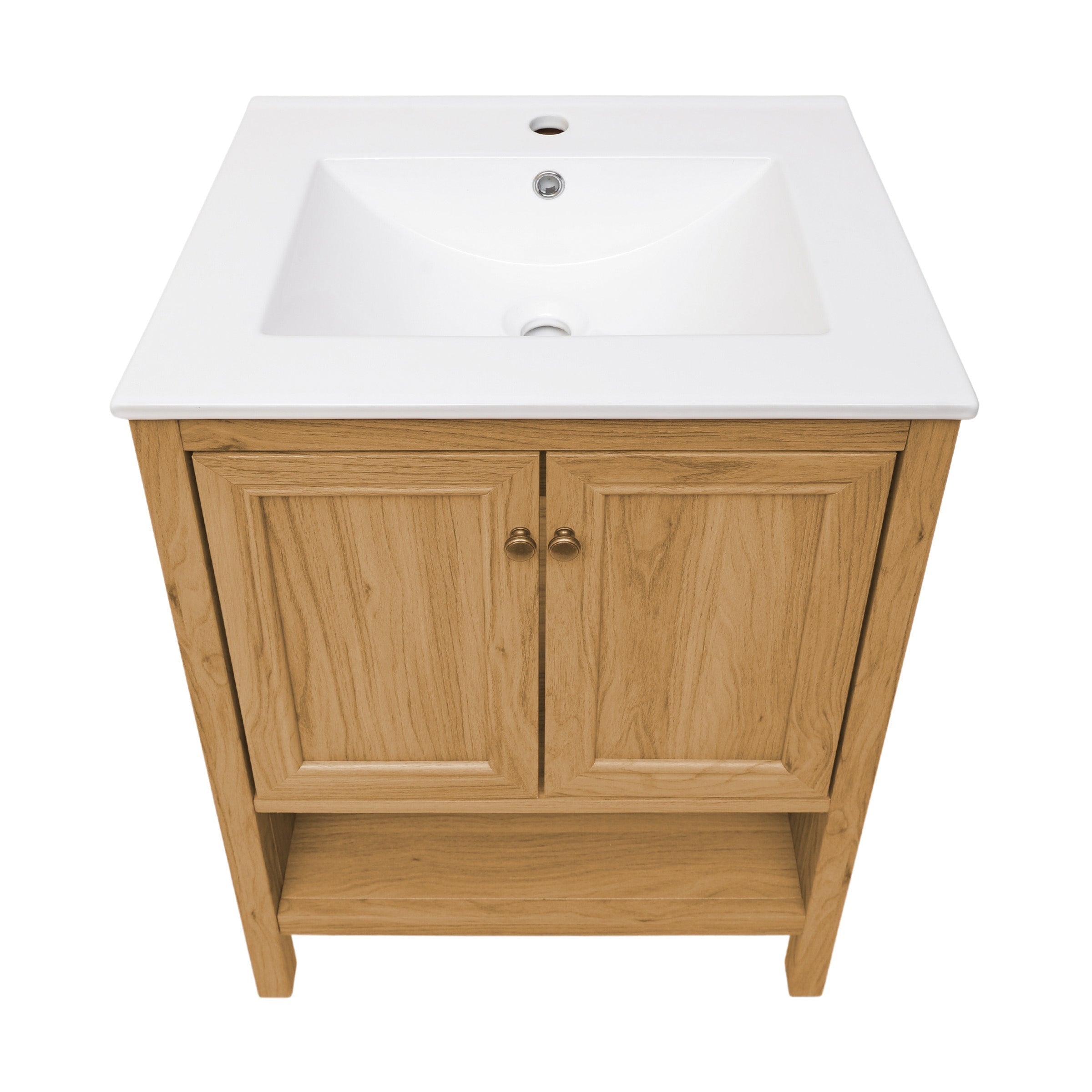 Golden Oak / White / 1-Hole