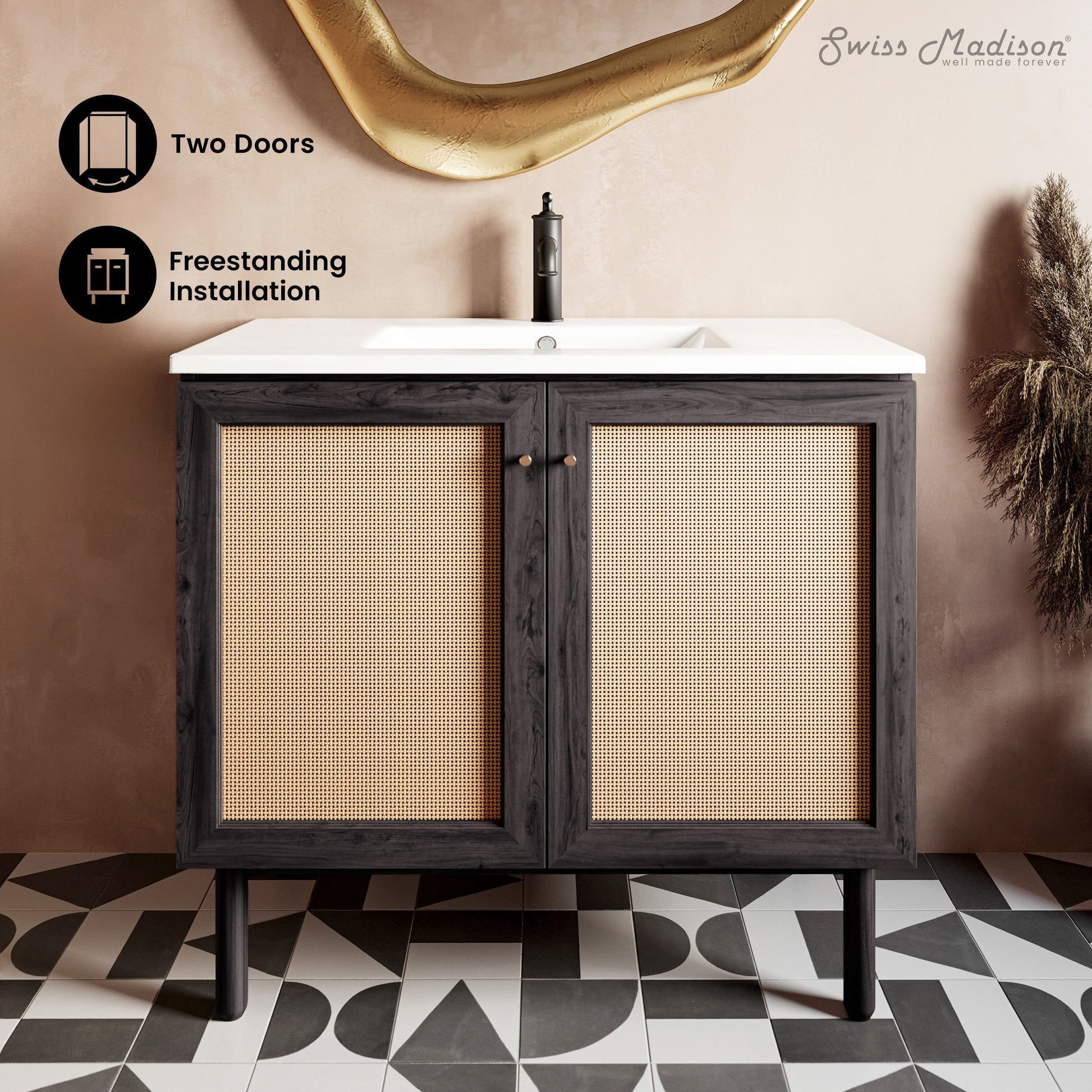 Black Oak / White / 1-Hole
