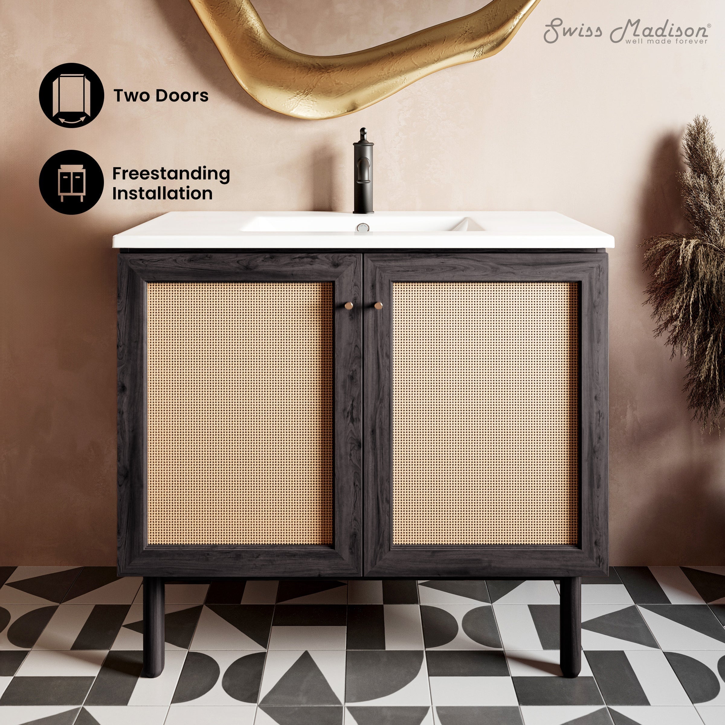 Black Oak / White / 1-Hole