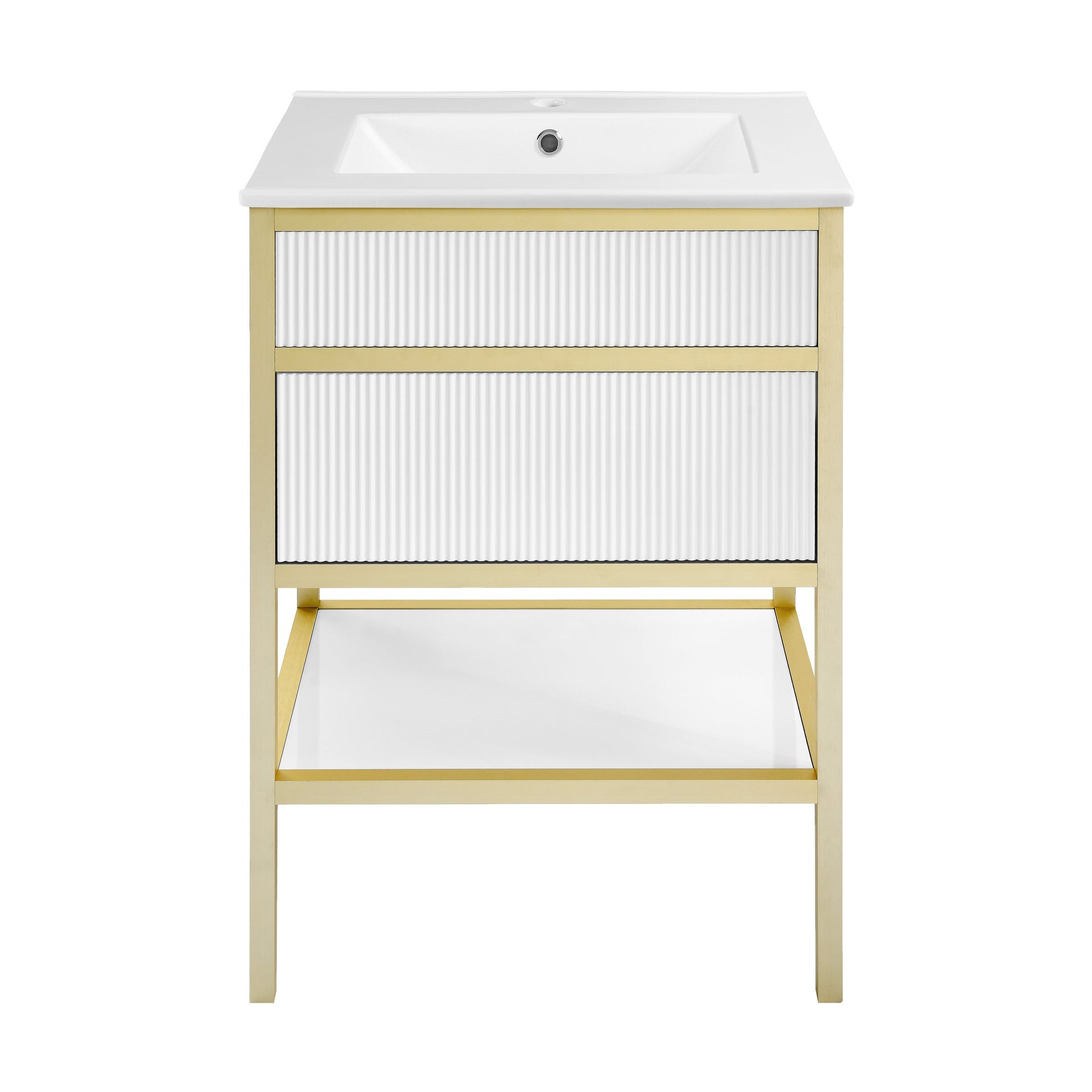 White and Gold / White / 1-Hole