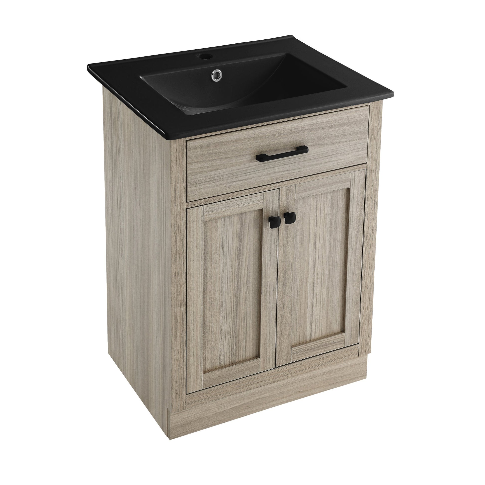 Weathered Oak / Matte Black / 1-Hole