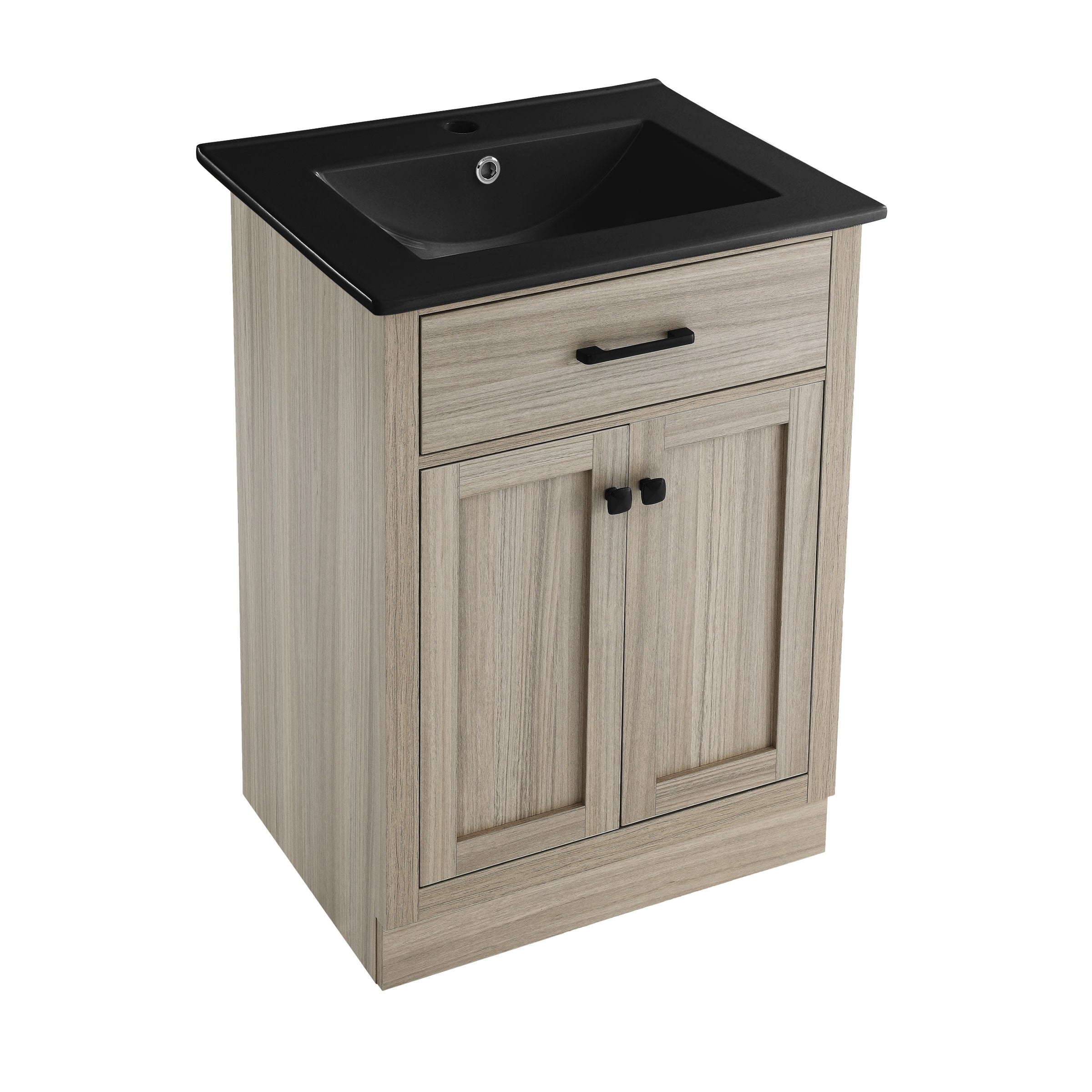 Weathered Oak / Matte Black / 1-Hole