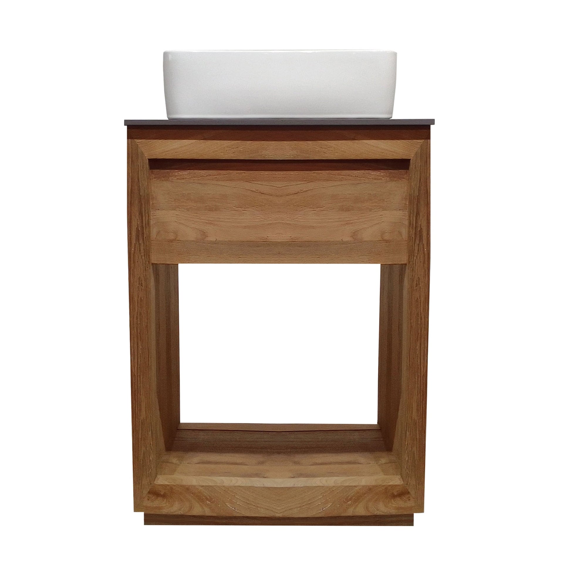 Brown Oak / White / 1-Hole