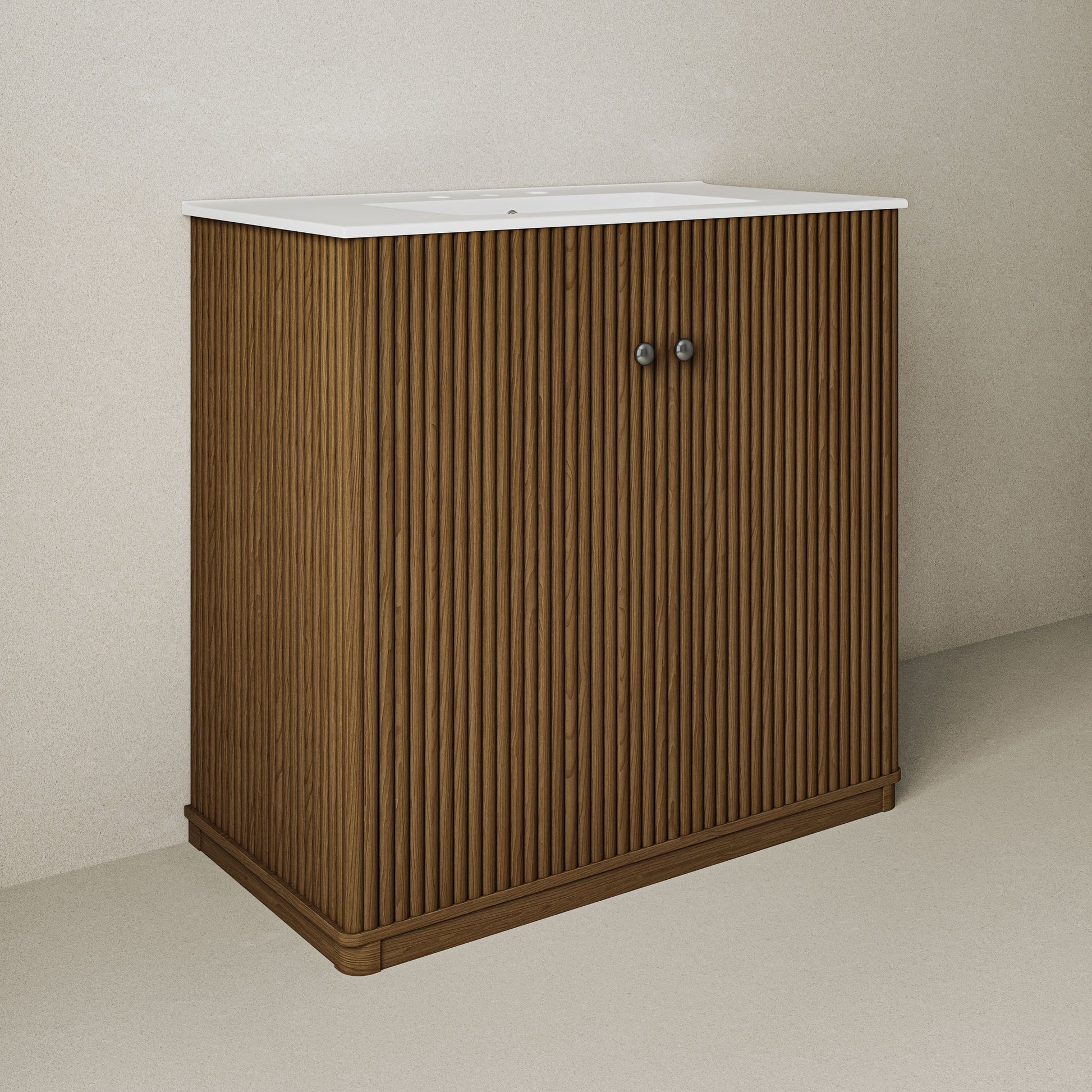 Brown Oak / White / 3-Hole