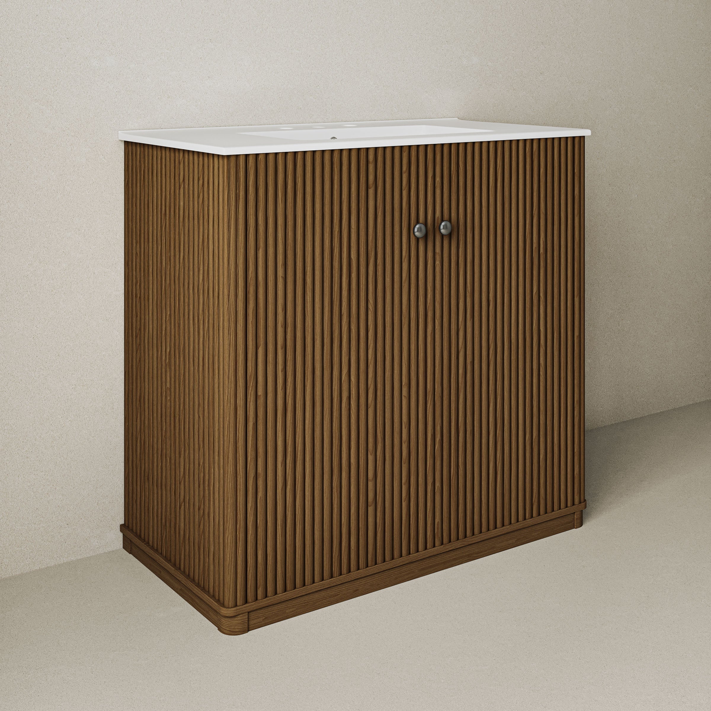 Brown Oak / White / 3-Hole