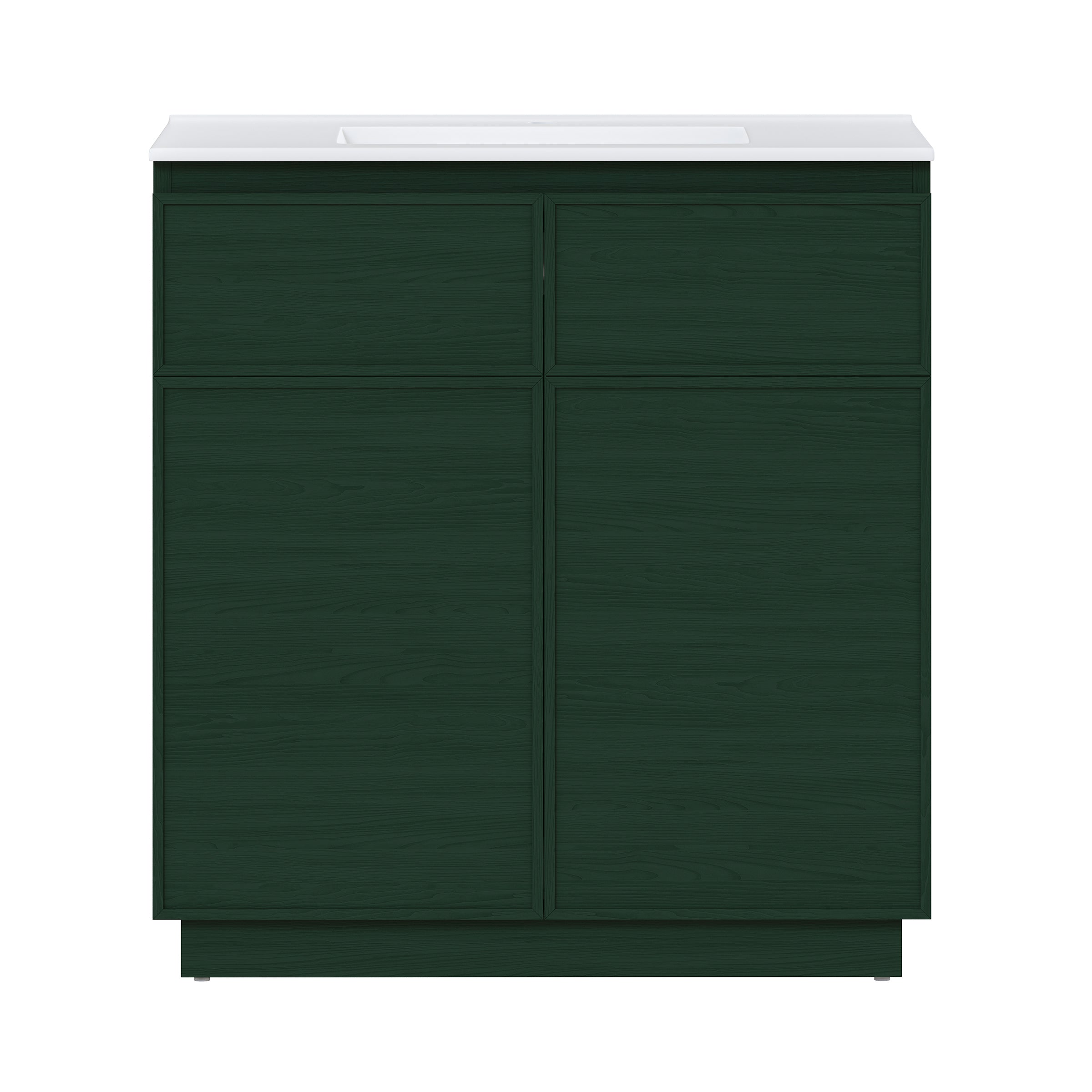 Green Oak / White / 1-Hole