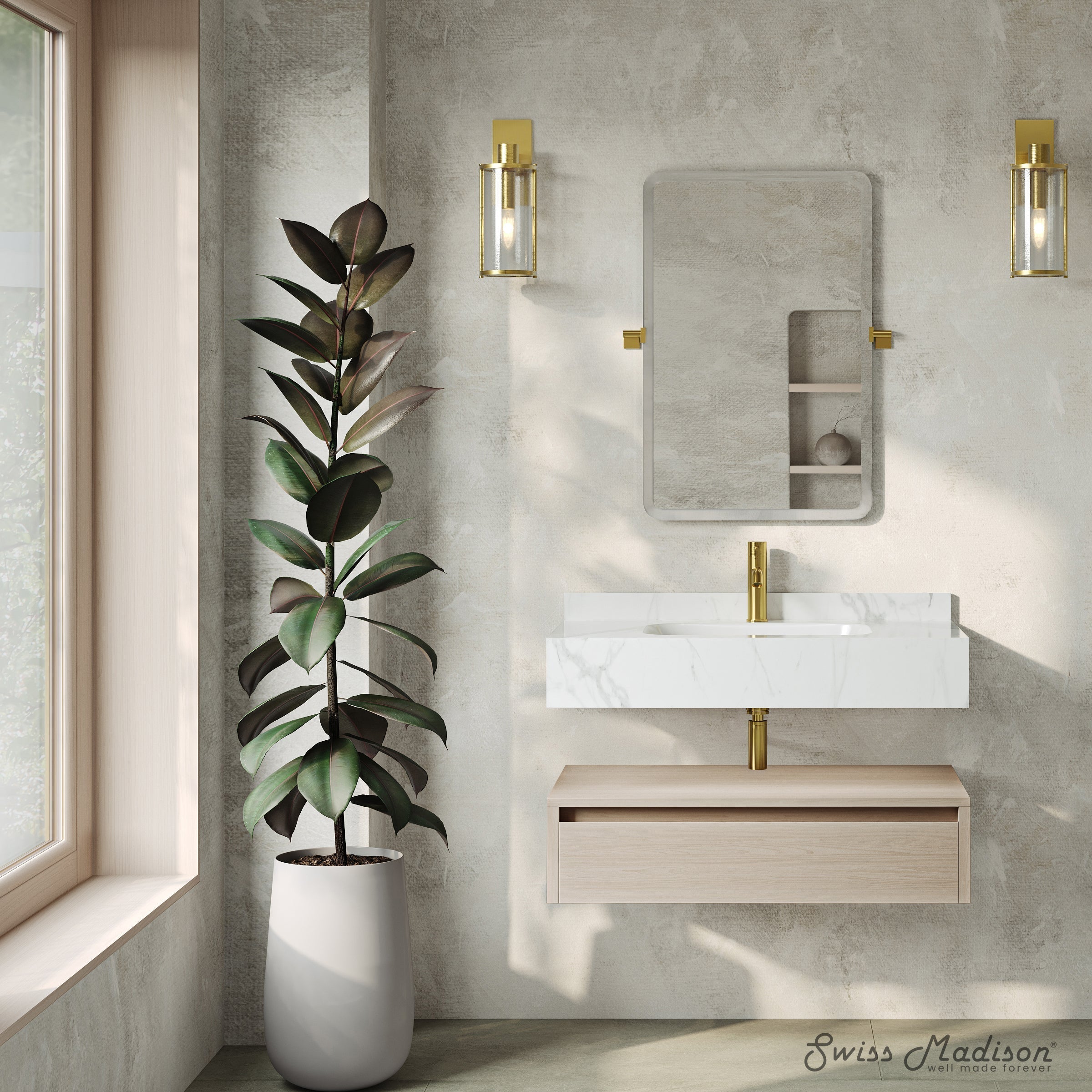 White Oak / White Marble