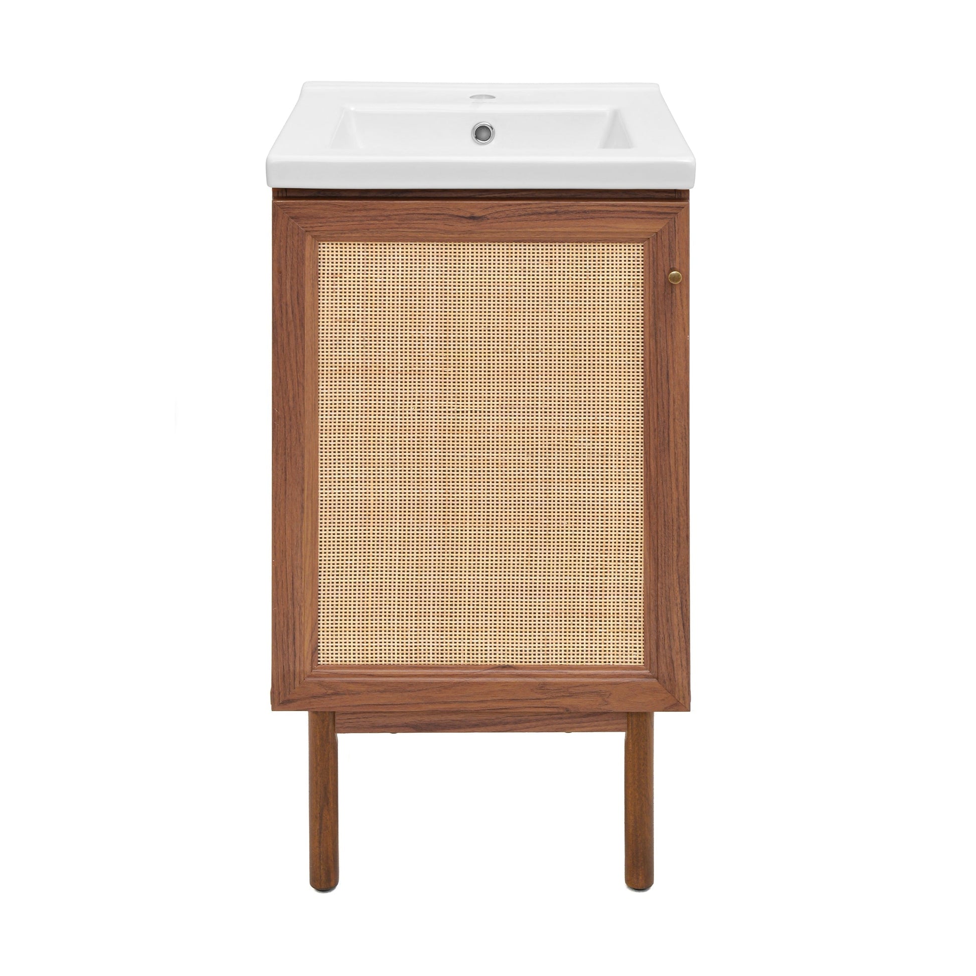 Brown Oak / White / 1-Hole