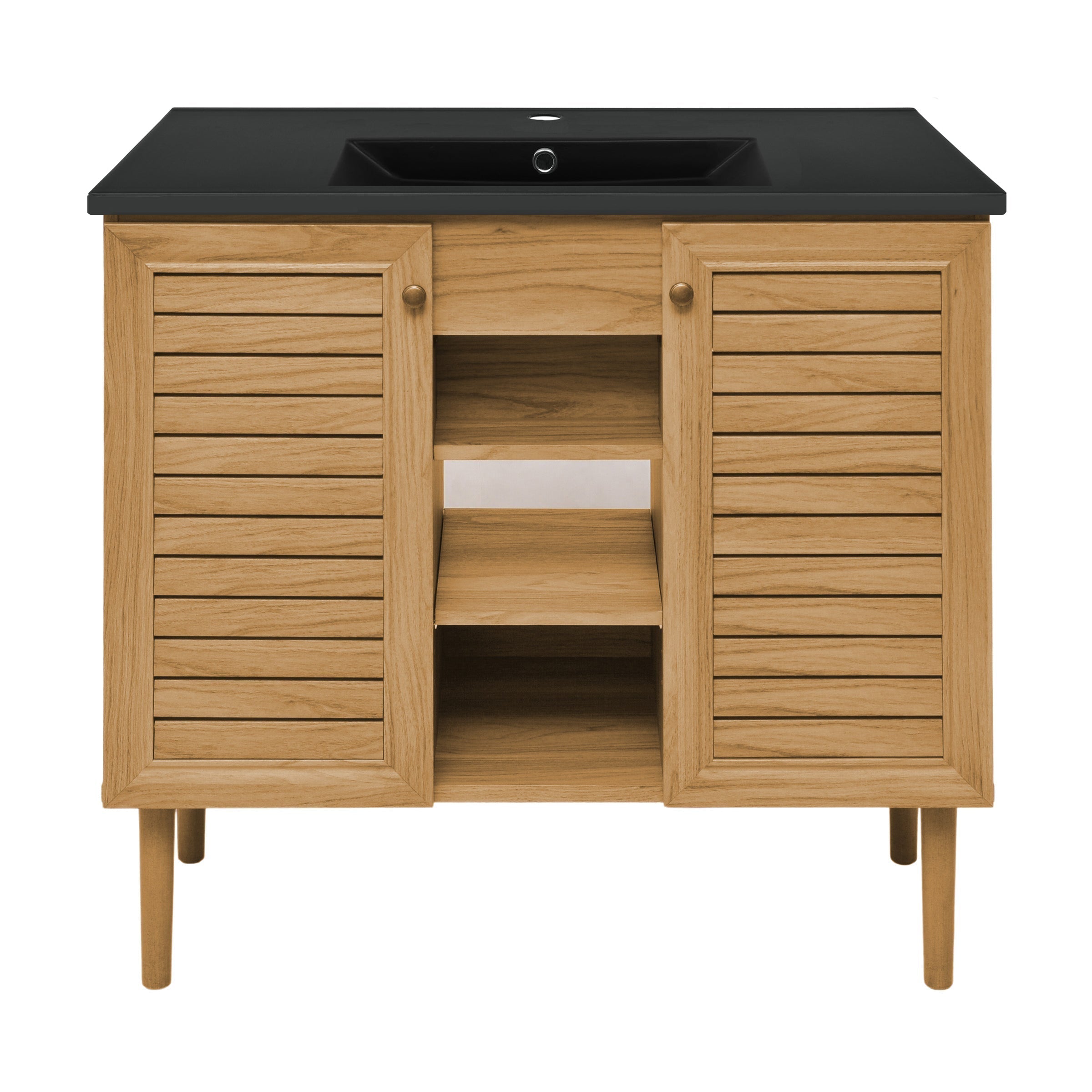 Golden Oak / Black / 1-Hole