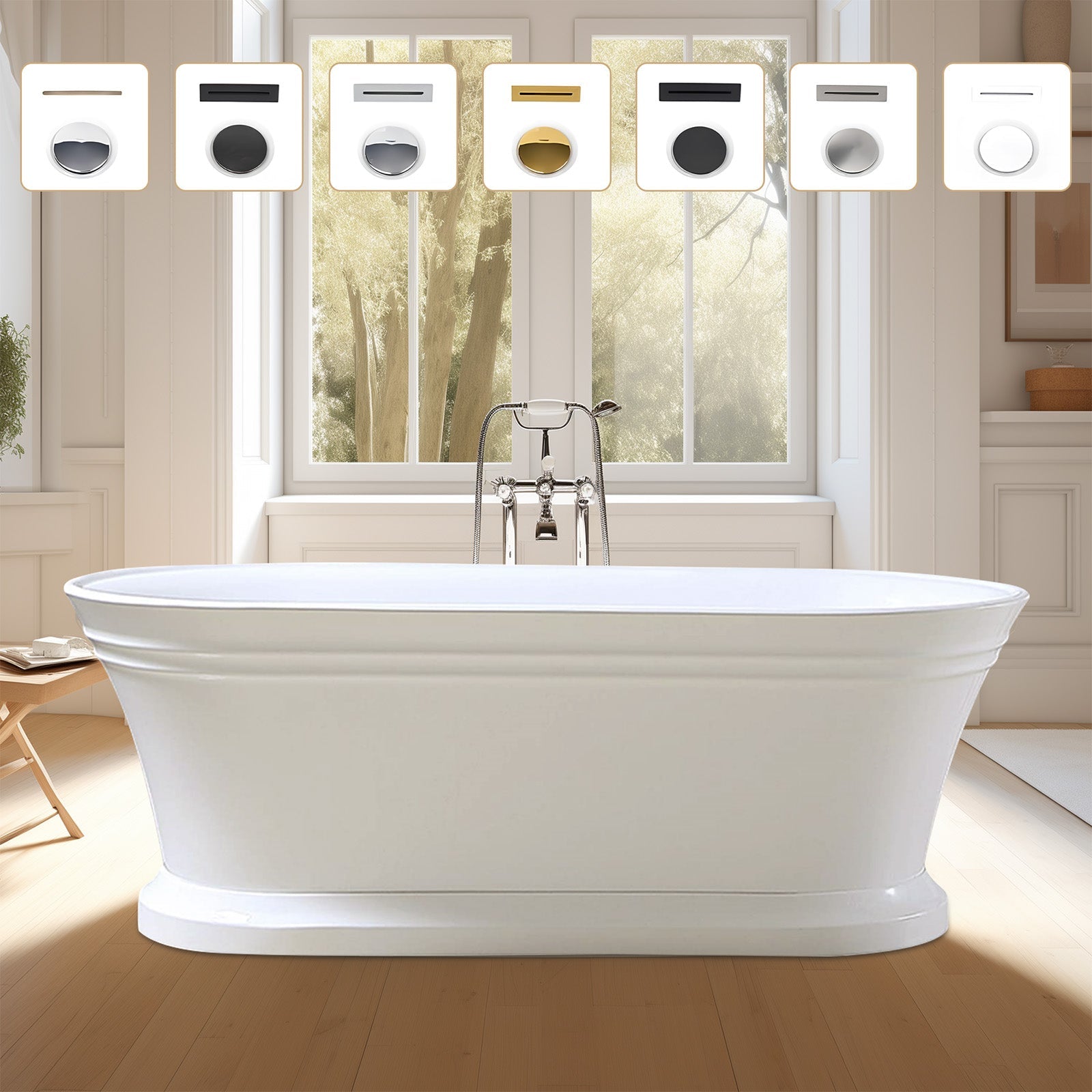 White / Polished Chrome