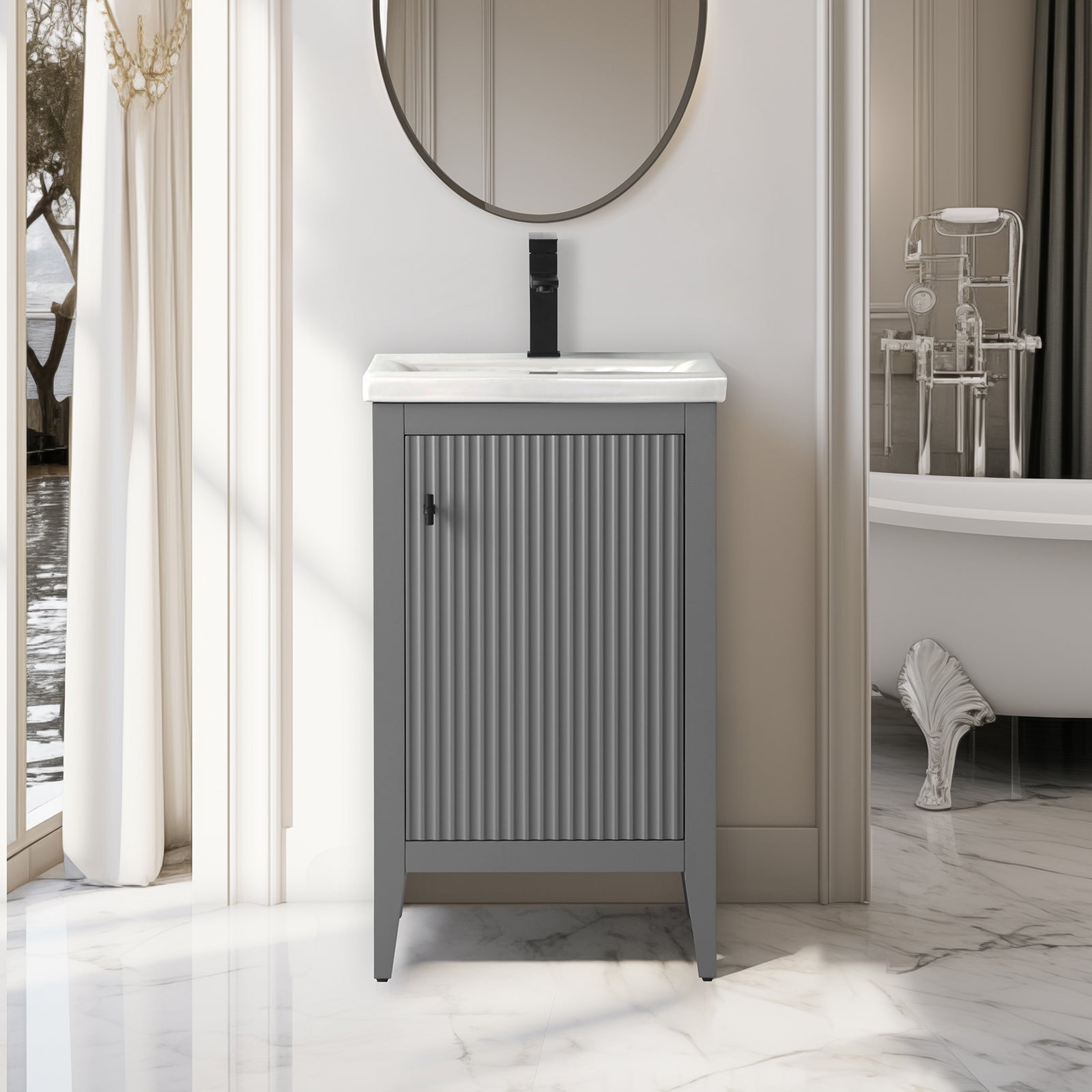Linear Cashmere Gray / Matte Black