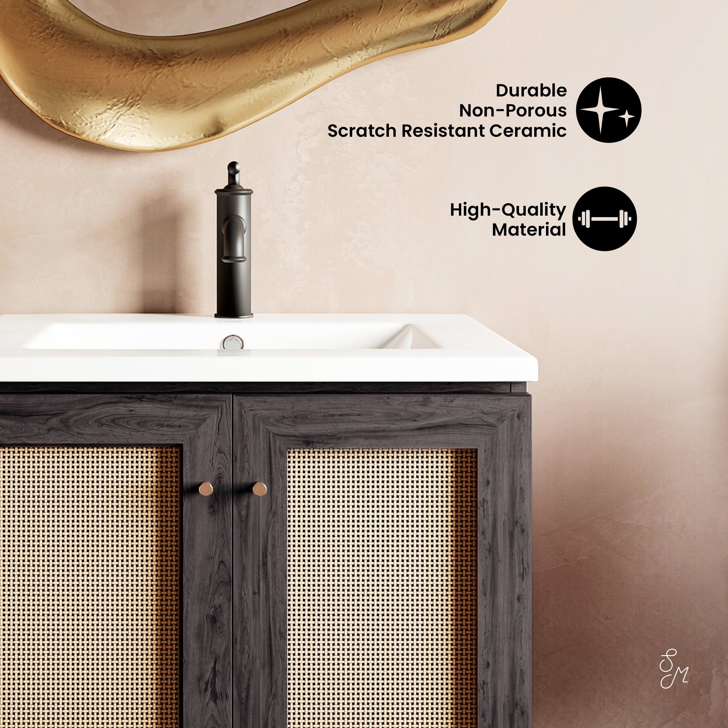Black Oak / White / 1-Hole