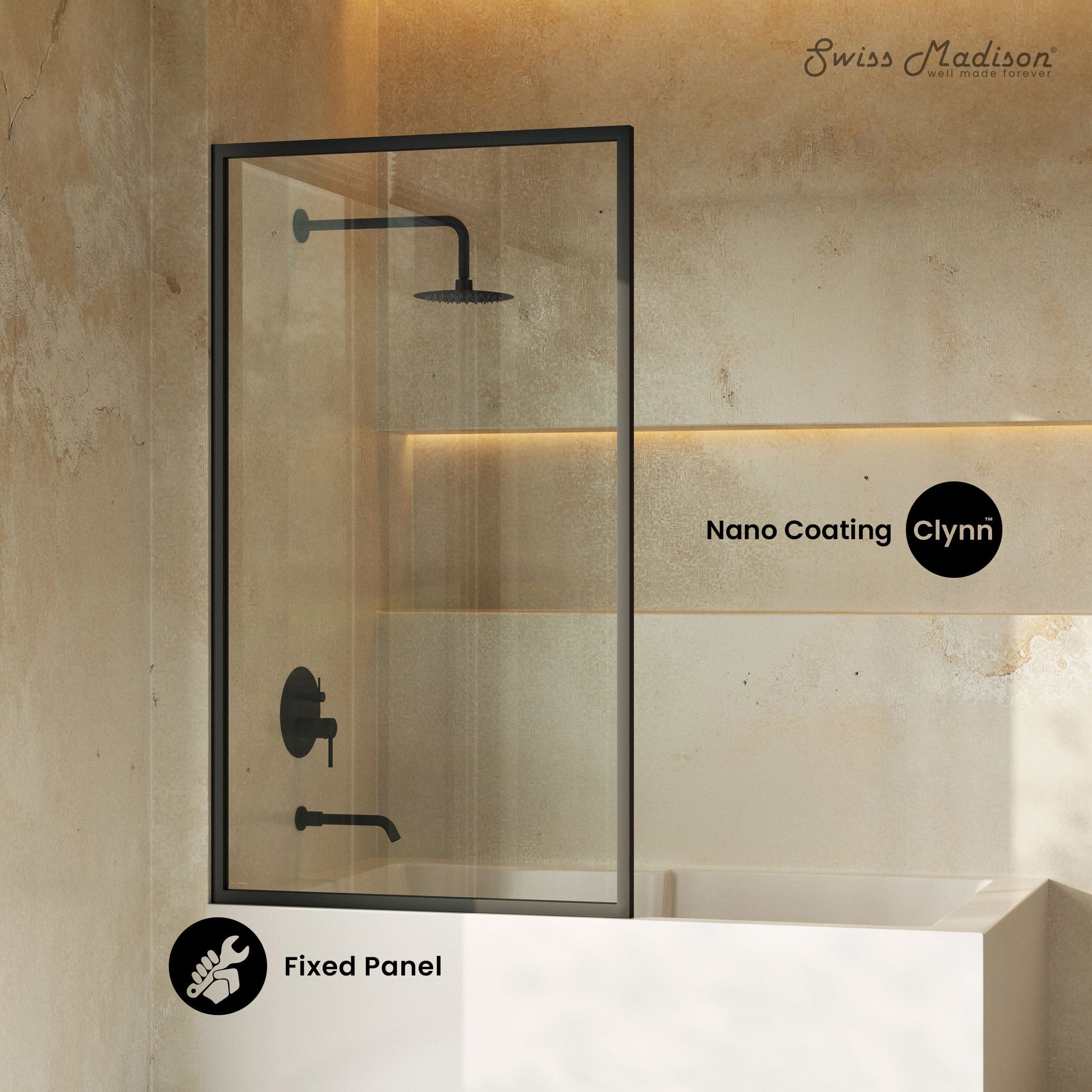 Matte Black / Bathtub Door