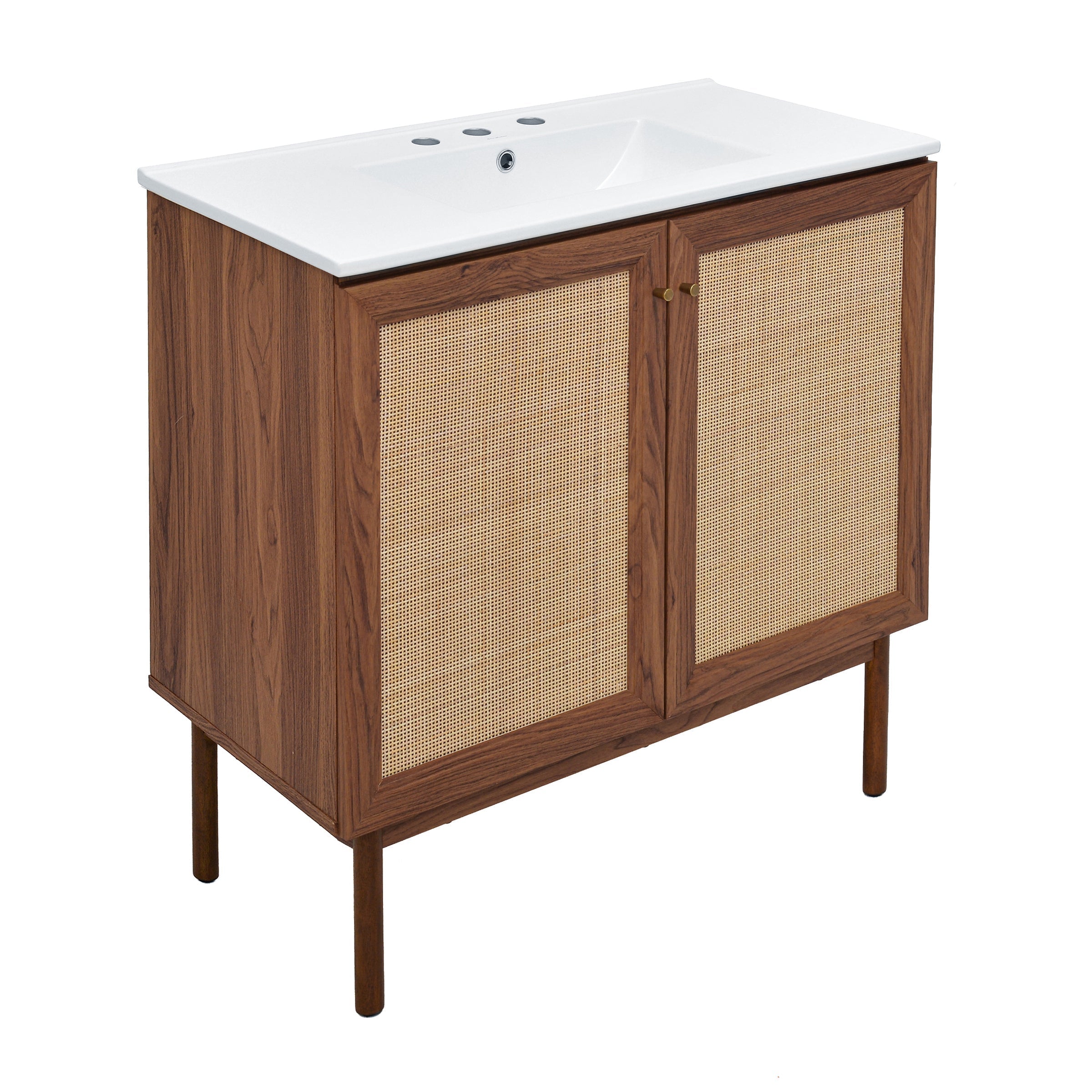 Brown Oak / White / 3-Hole