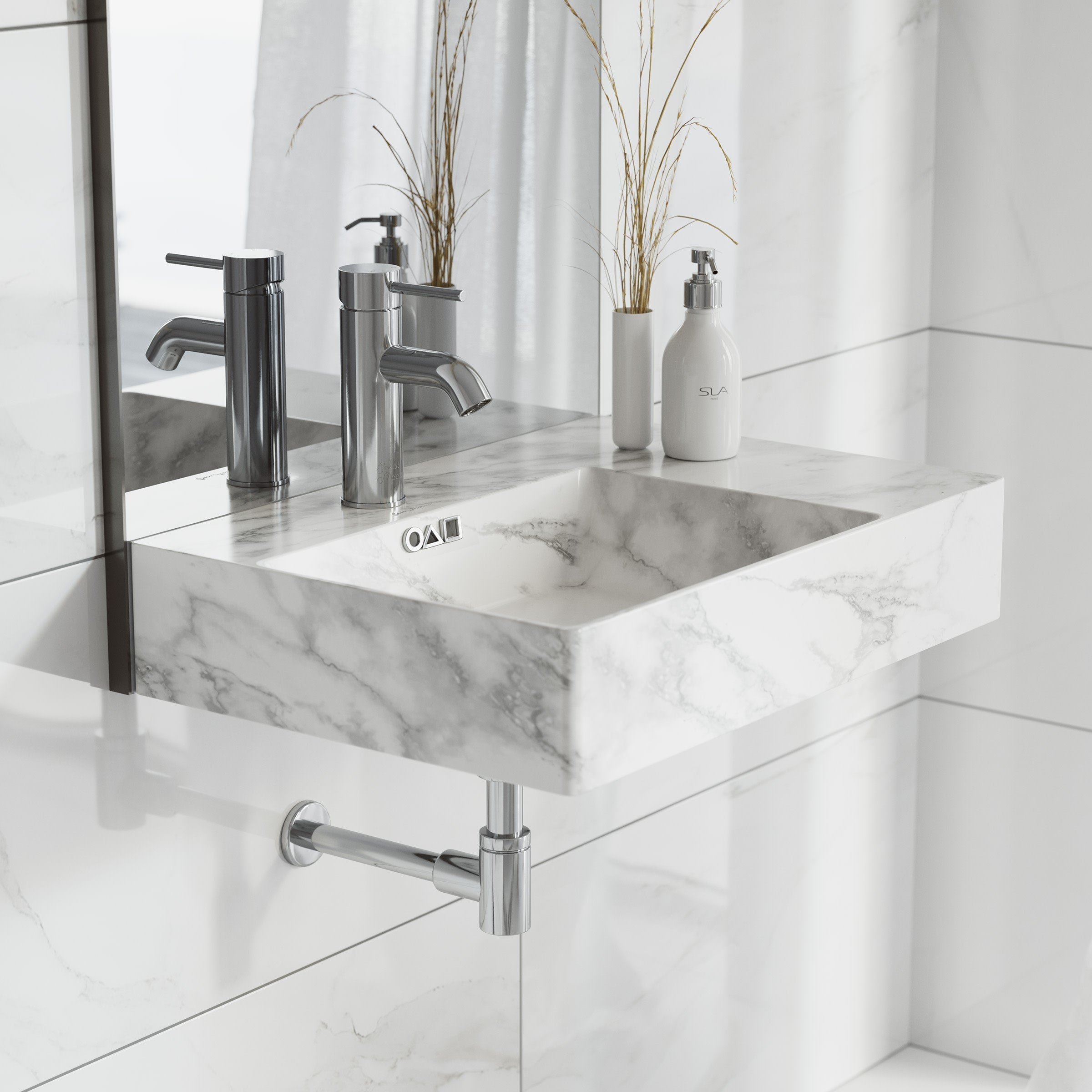 Marble White / 1-Hole / Left