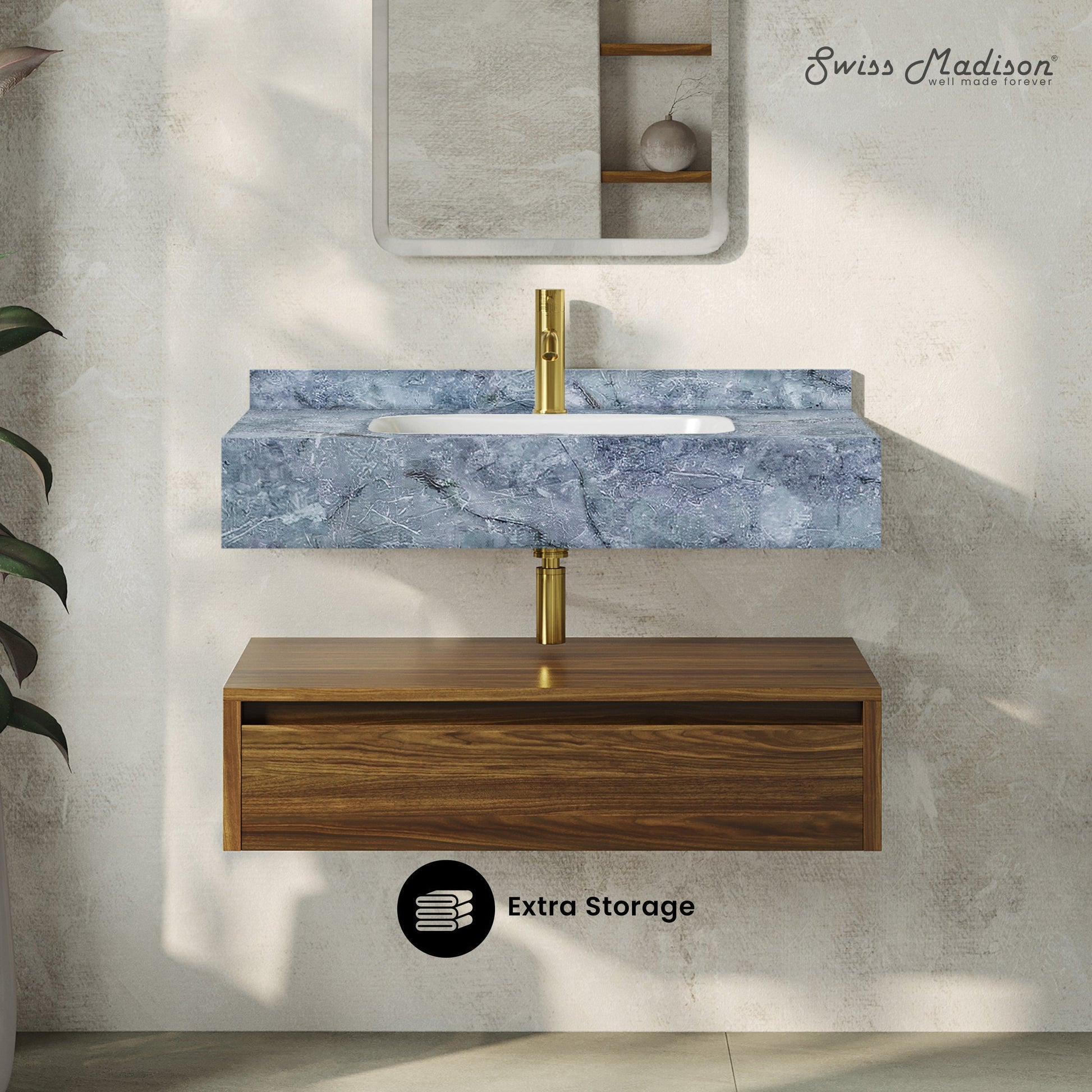 Brown Oak / Blue Celeste