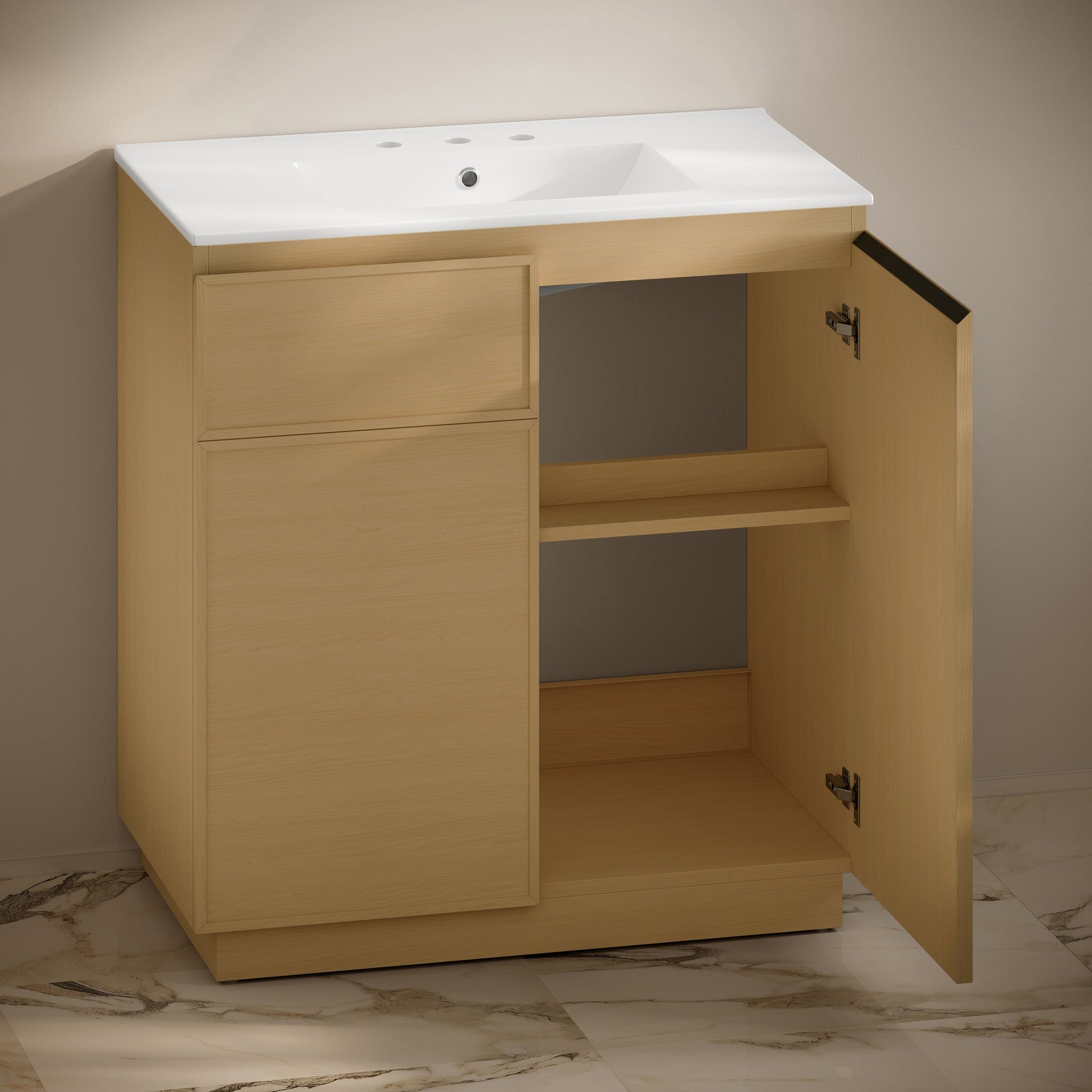 Natural Oak / White / 3-Hole