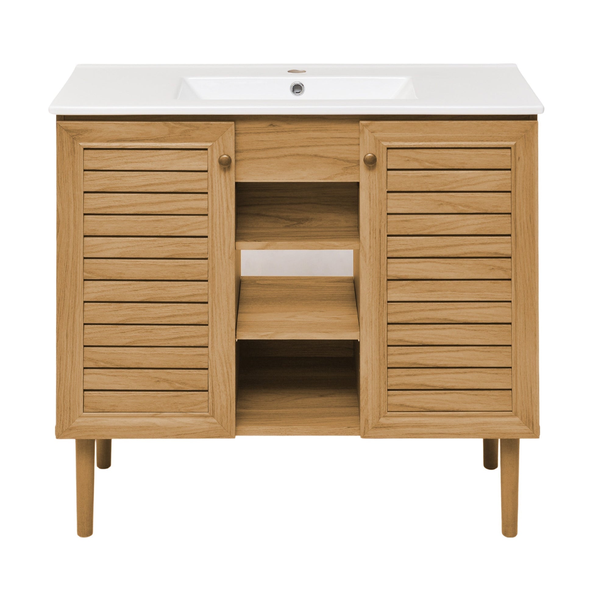 Golden Oak / White / 1-Hole