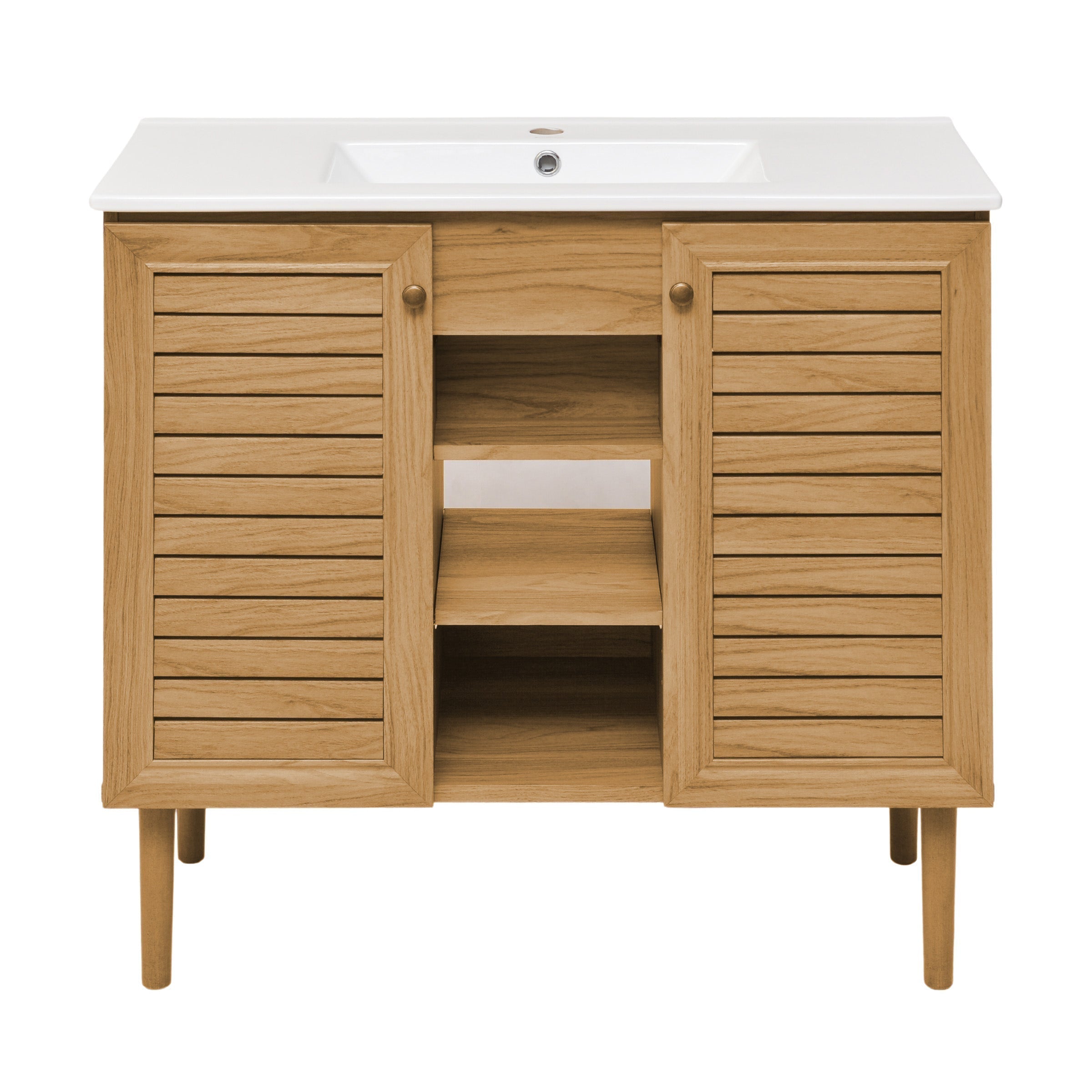 Golden Oak / White / 1-Hole