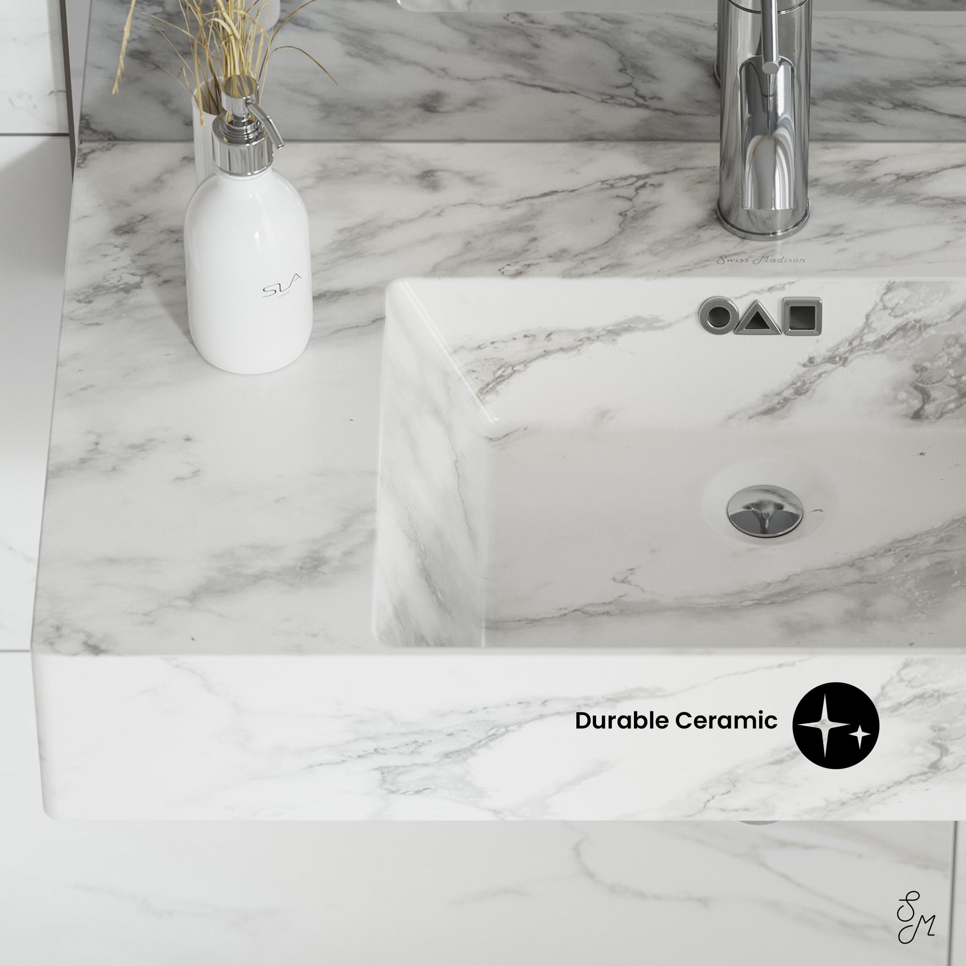 Marble White / 1-Hole / Right