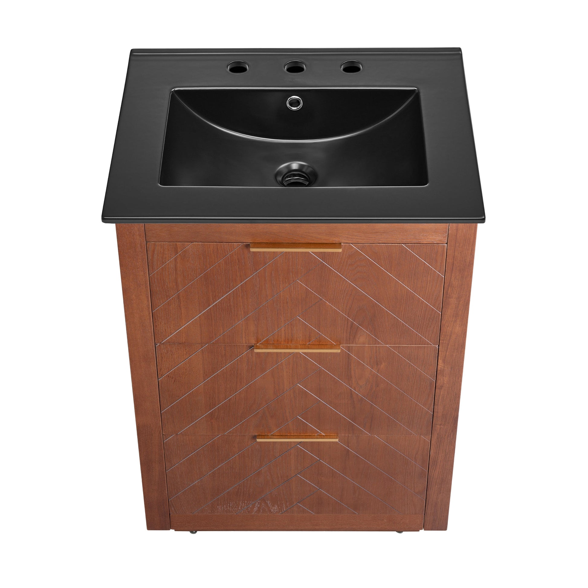 Brown Oak / Black / 3-Hole