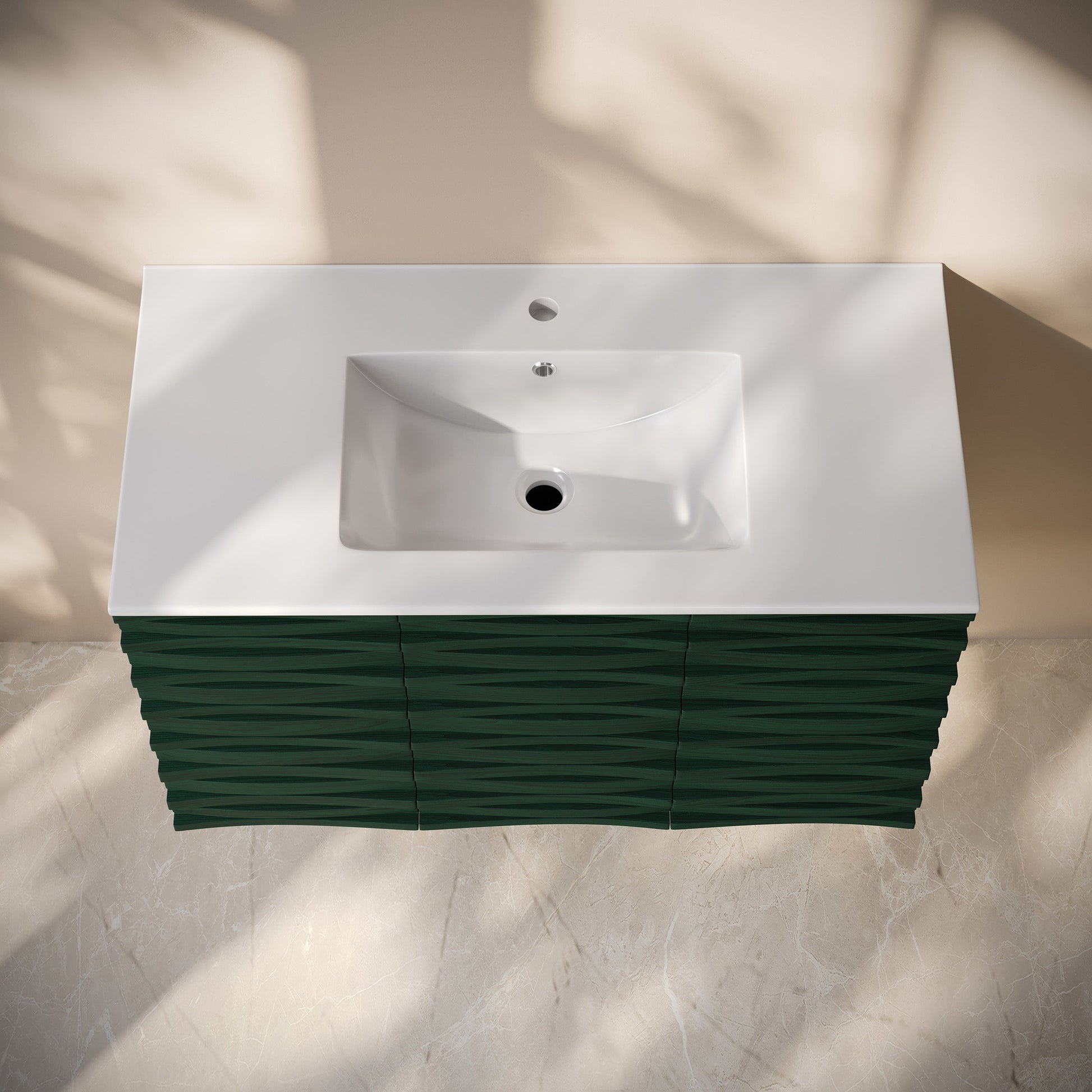 Green Oak / White / 1-Hole