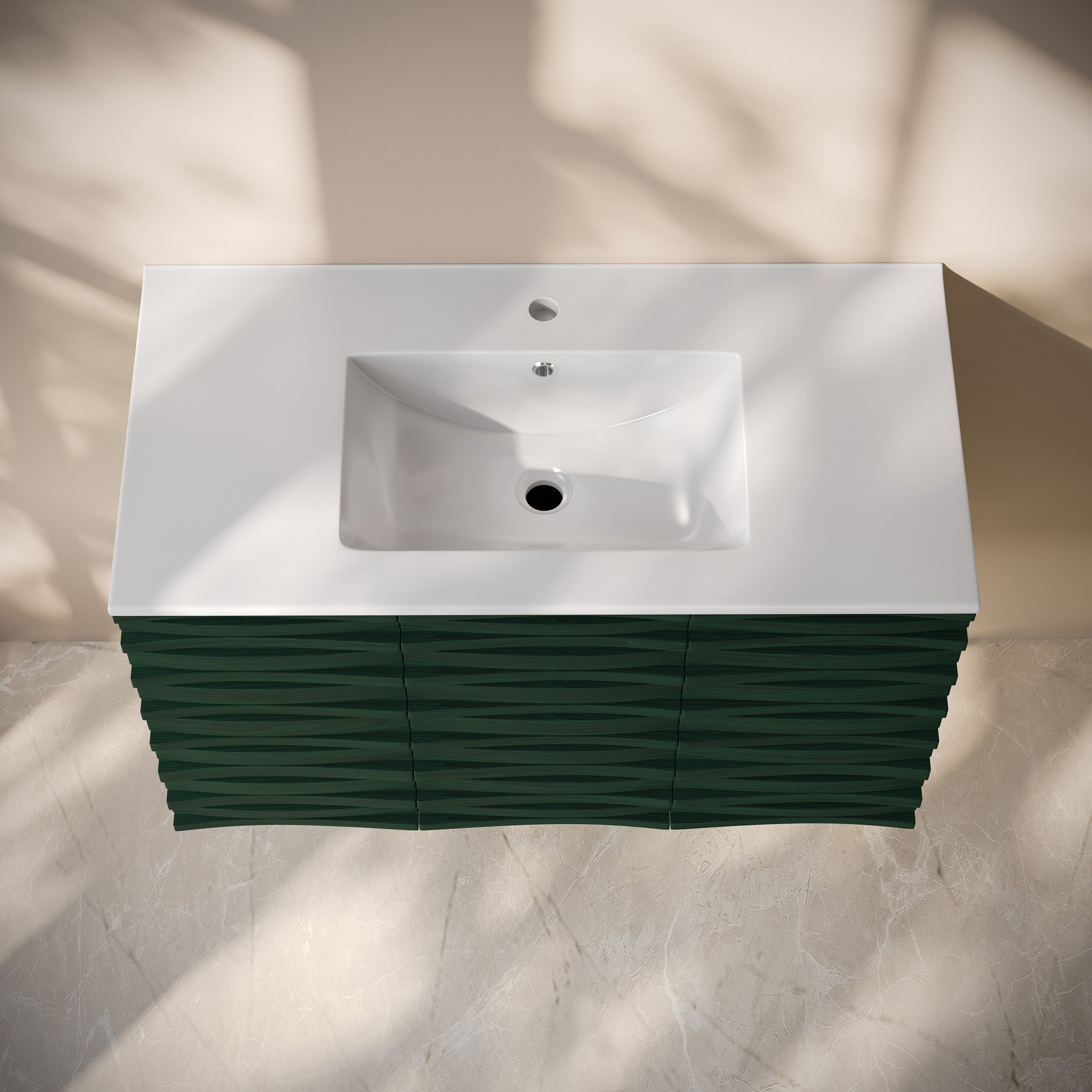 Green Oak / White / 1-Hole