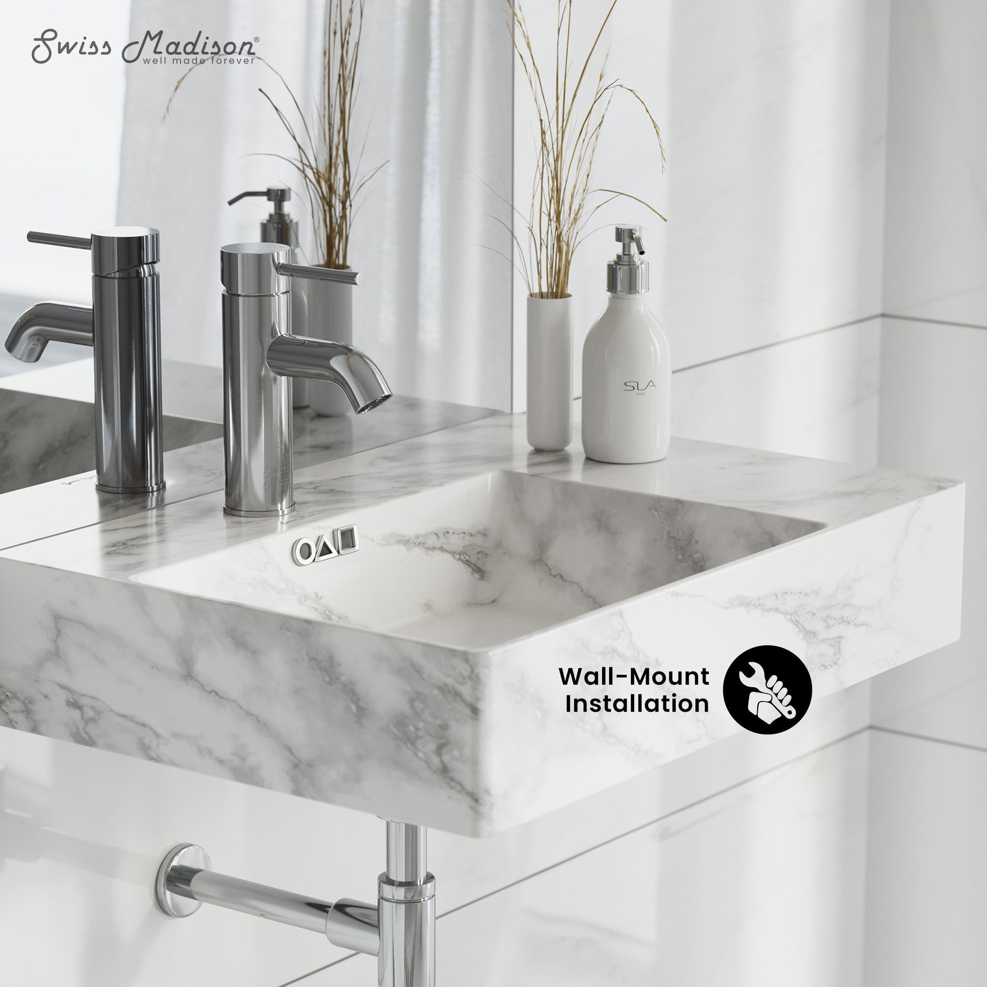 Marble White / 1-Hole / Left