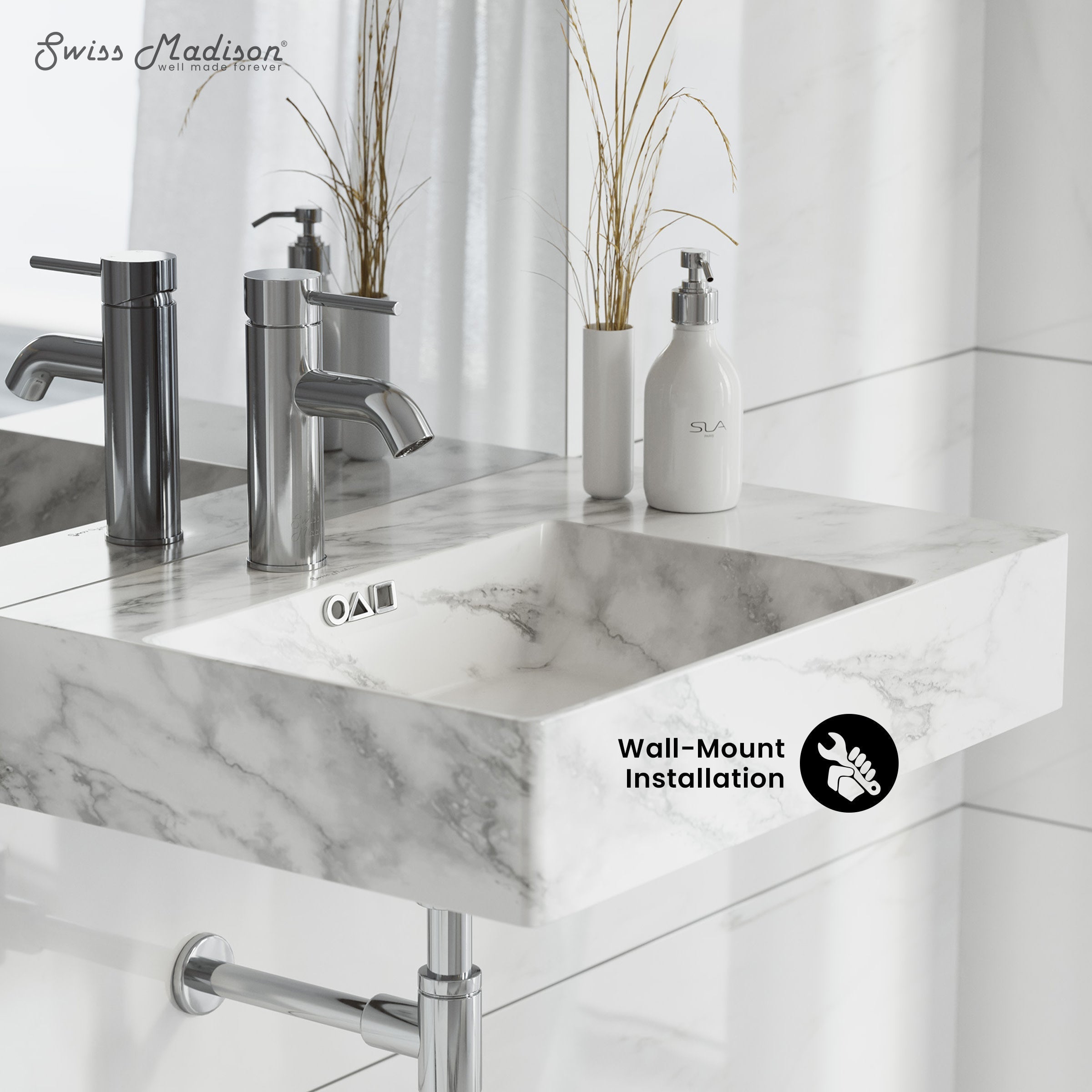 Marble White / 1-Hole / Left
