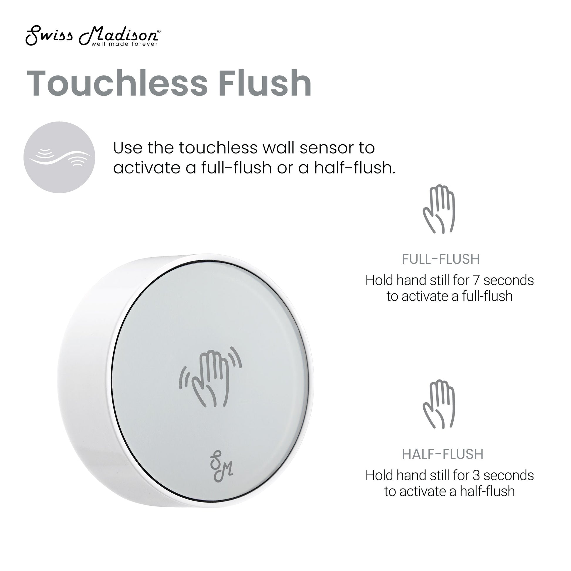 Glossy White / Dual Touchless - Left / Chrome
